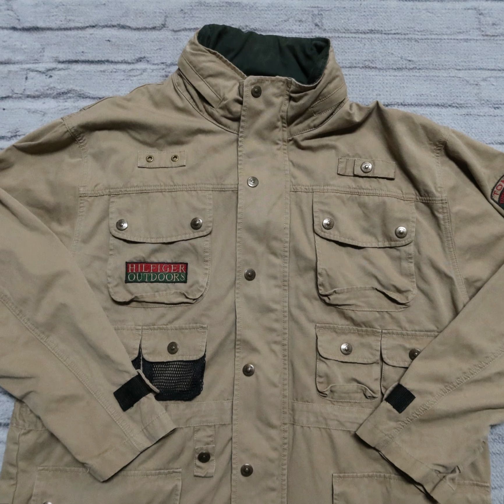 Tommy Hilfiger VINTAGE Tommy Hilfiger Outdoors Jacket Mens Large Brown 90s Ranger Division 82nd Hunting Size US L / EU 52-54 / 3 - 3 Thumbnail