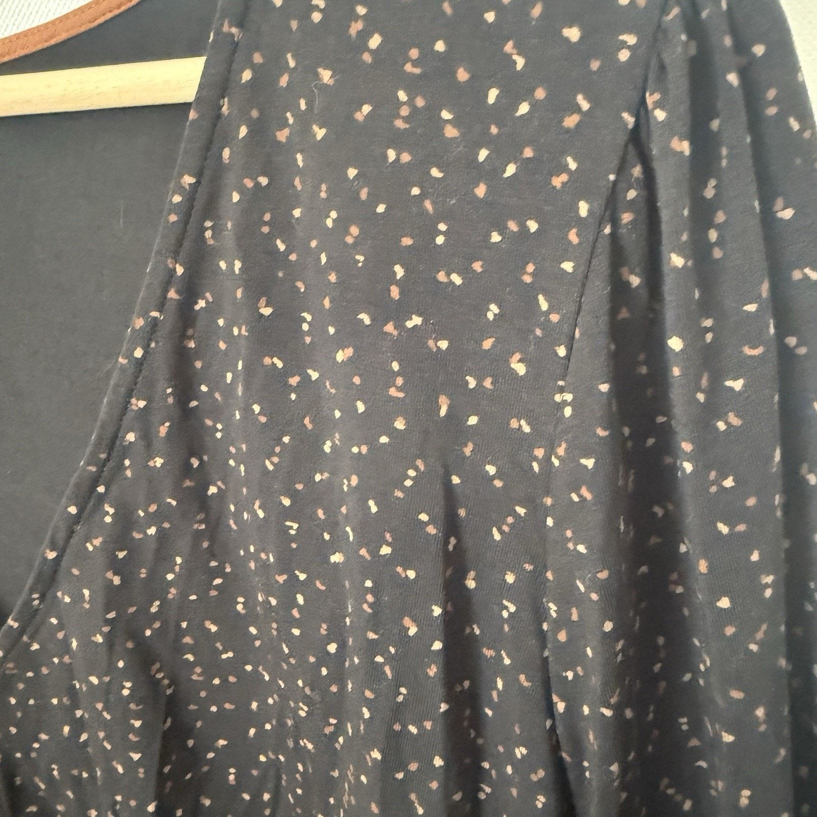 Lands' End Lands' End Lightweight Jersey Black Terrazzo Dot Button Top Size L / US 10 / IT 46 - 5 Thumbnail