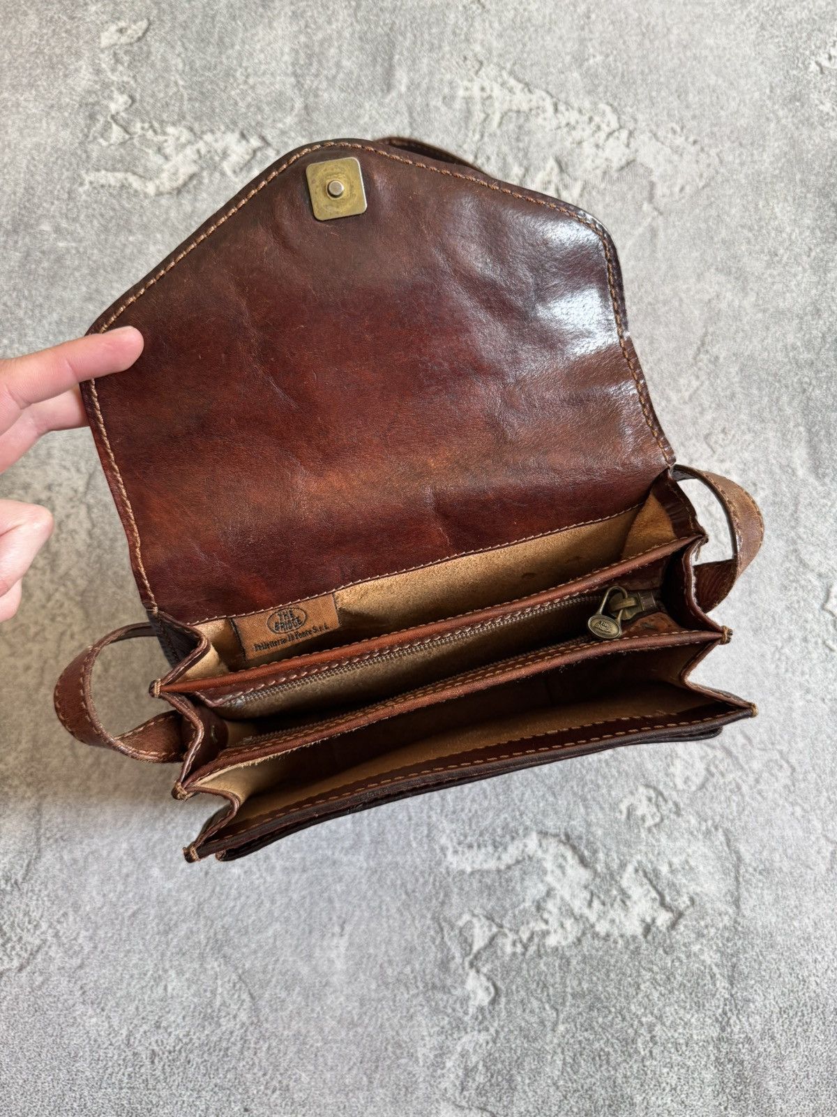 Leather The Bridge brown vintage leather bag 💼 shoulder Size ONE SIZE - 7 Thumbnail