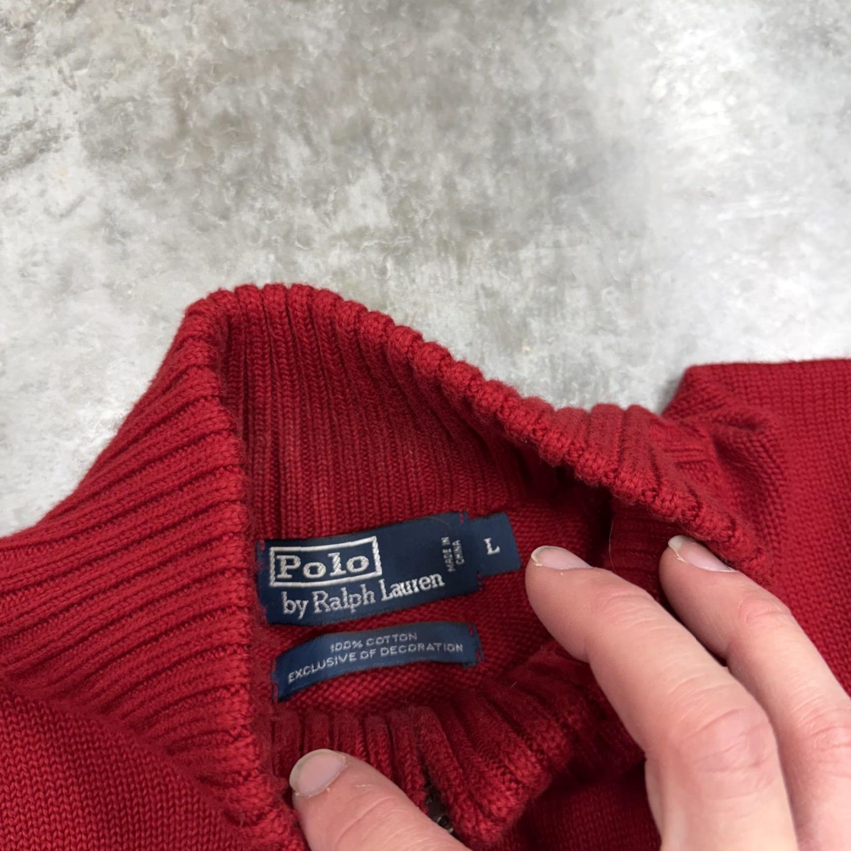 Polo Ralph Lauren Polo Ralph Lauren Sweater Mens Large Red 1/4 Zip Mock Neck Knit Pullover Pony Size US L / EU 52-54 / 3 - 6 Thumbnail