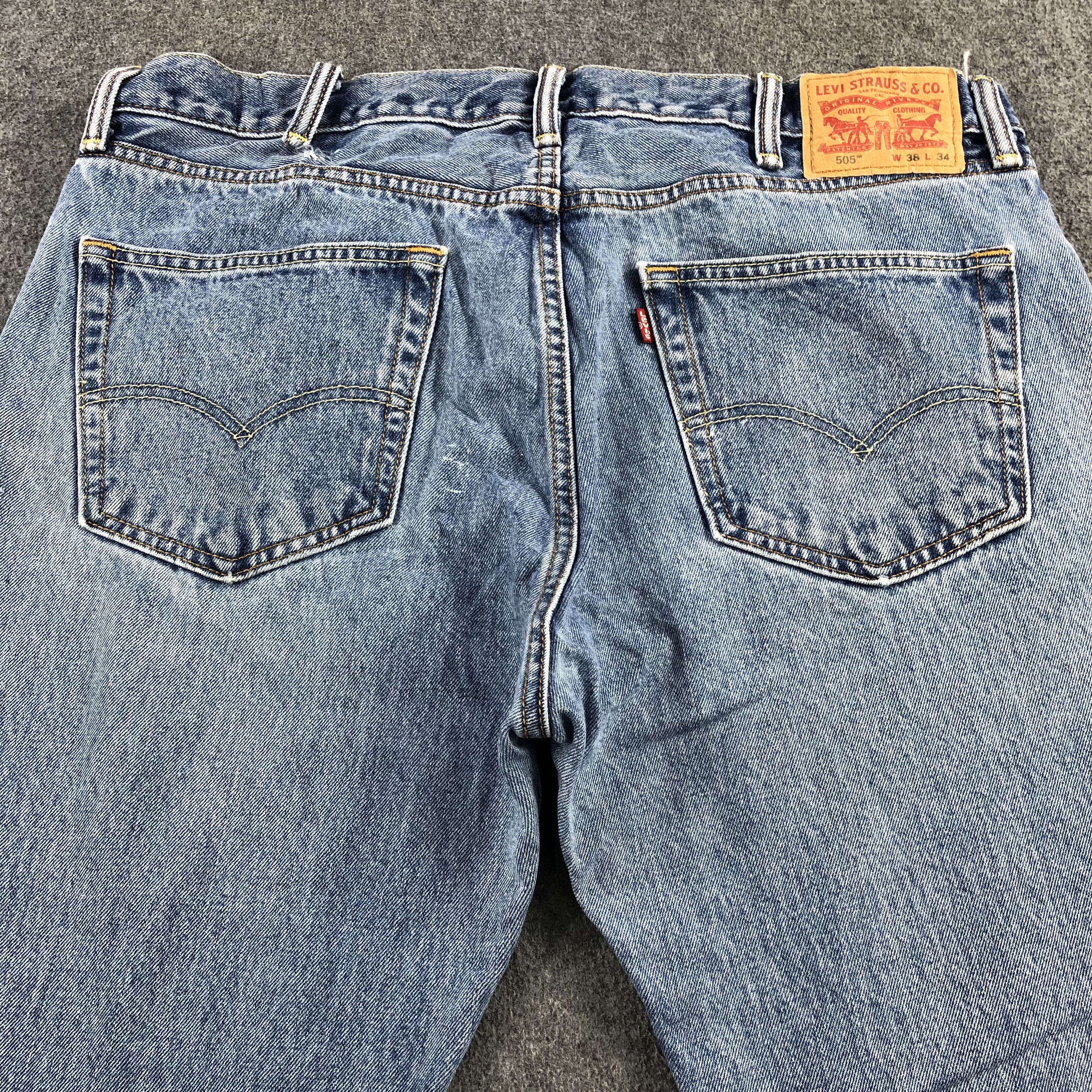 Levi's Vintage Blue Wash Levis 505 Jeans-J2053 Size US 38 / EU 54 - 4 Thumbnail