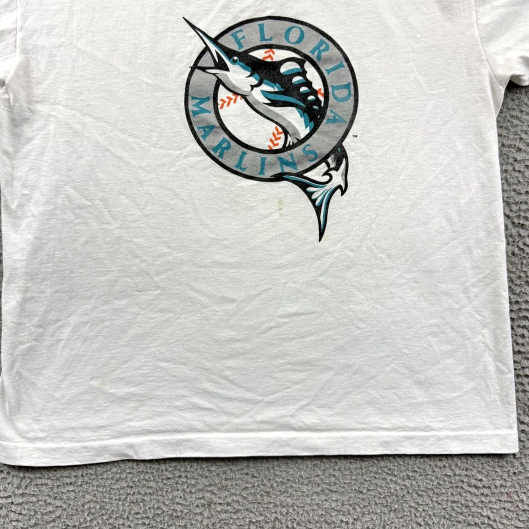 Vintage VINTAGE Florida Marlins Shirt Mens L White 90s MLB Baseball Short Sleeve USA Screen Stars MLB 90s Florida Mens L White Shirt Size US L / EU 52-54 / 3 - 2 Thumbnail