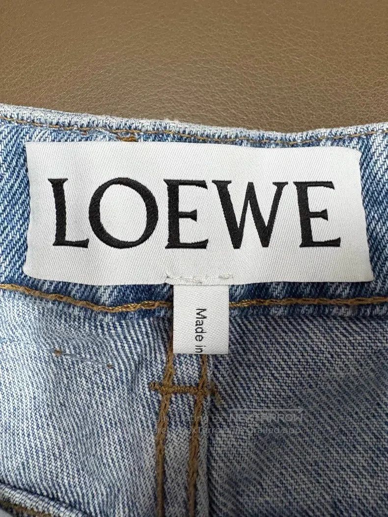 Loewe Loewe Blue rolled hem leather label logo straight leg jean Size 42" / US 20 - 9 Thumbnail