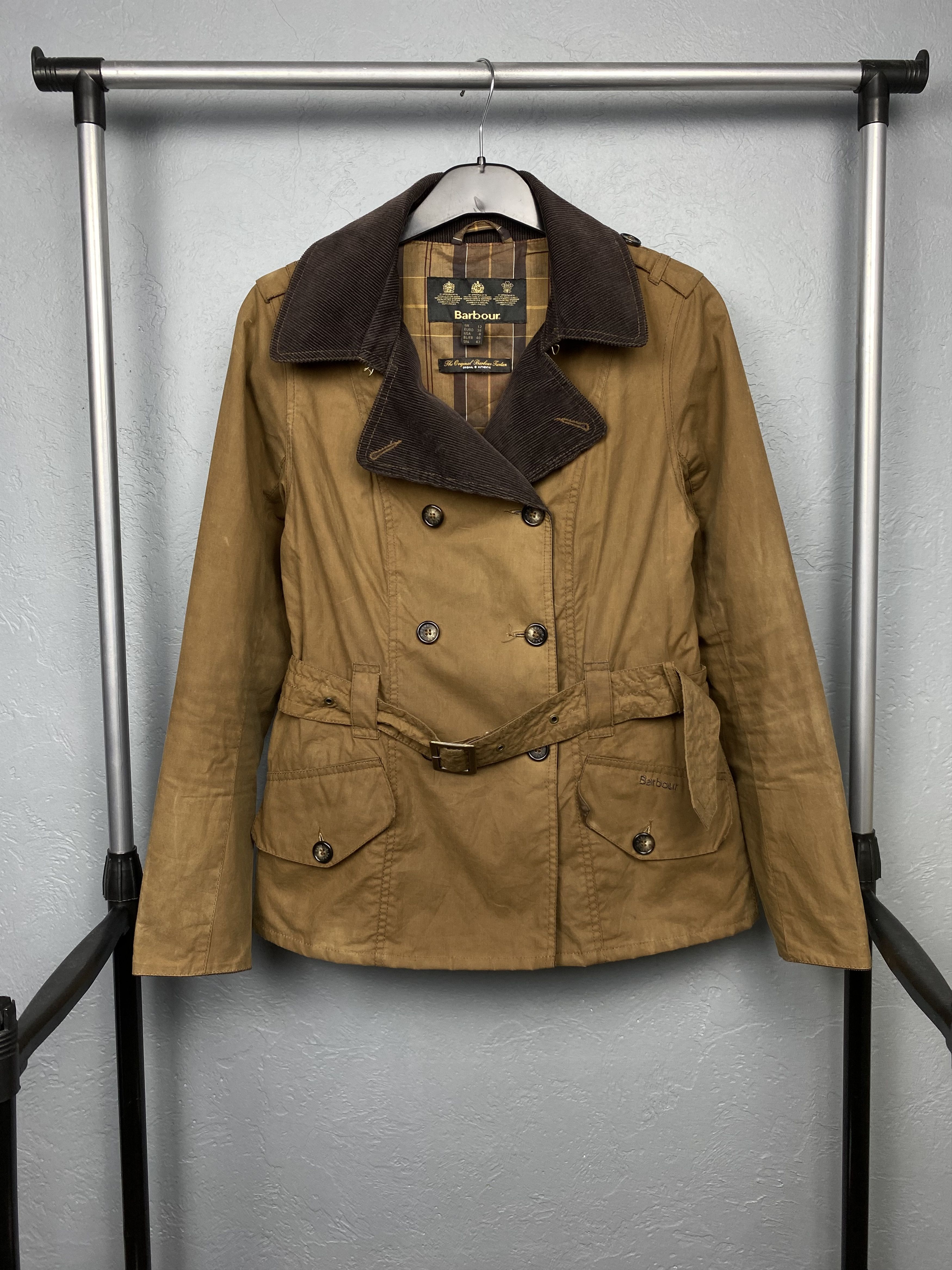 Barbour Barbour Vintage Womens Elmgate Trench Coat Wax Jacket Size M / US 6-8 / IT 42-44 - 1 Thumbnail