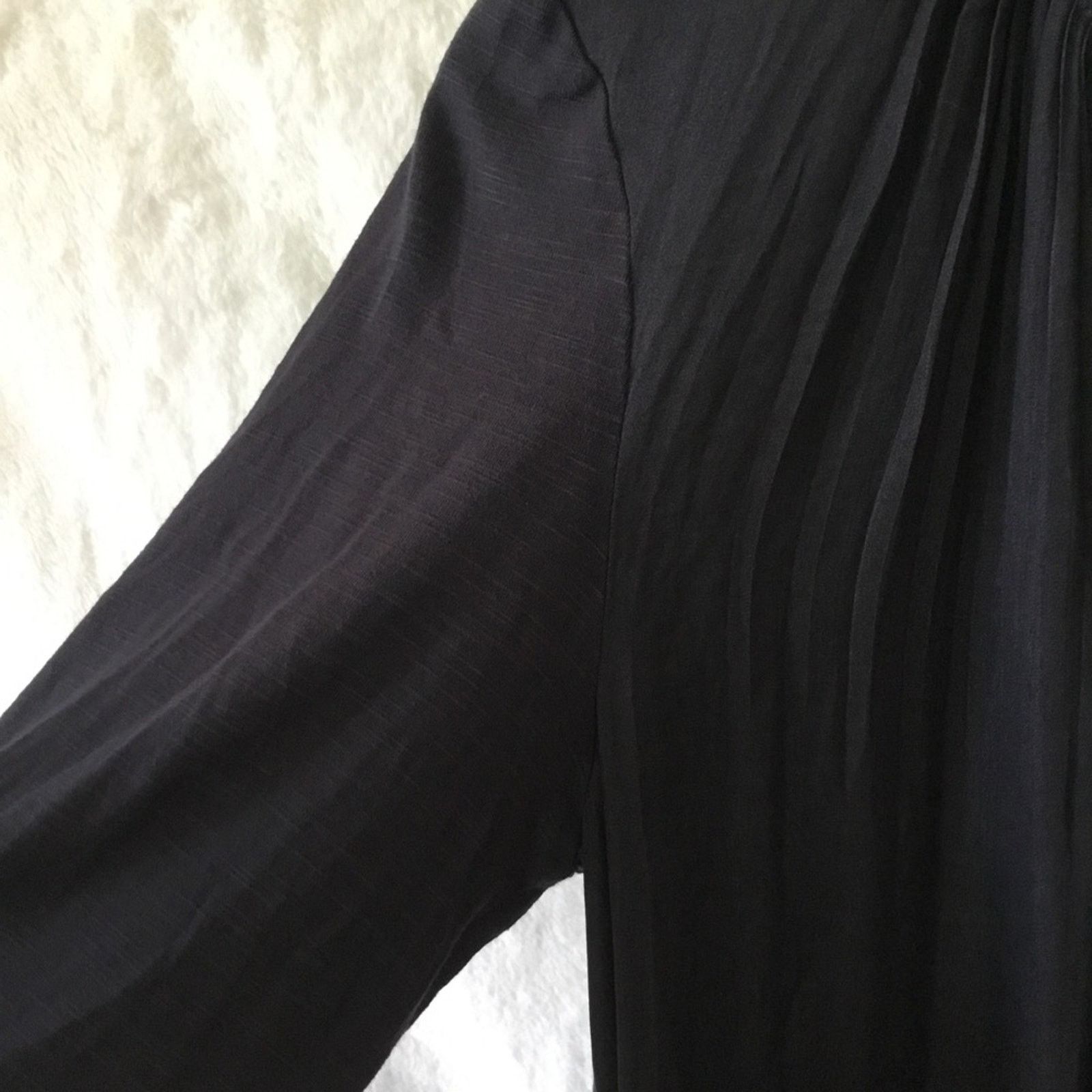 Other Dolan Charcoal Gray Lucille Pleated Tie Neck Peasant Blouse Size S / US 4 / IT 40 - 5 Thumbnail