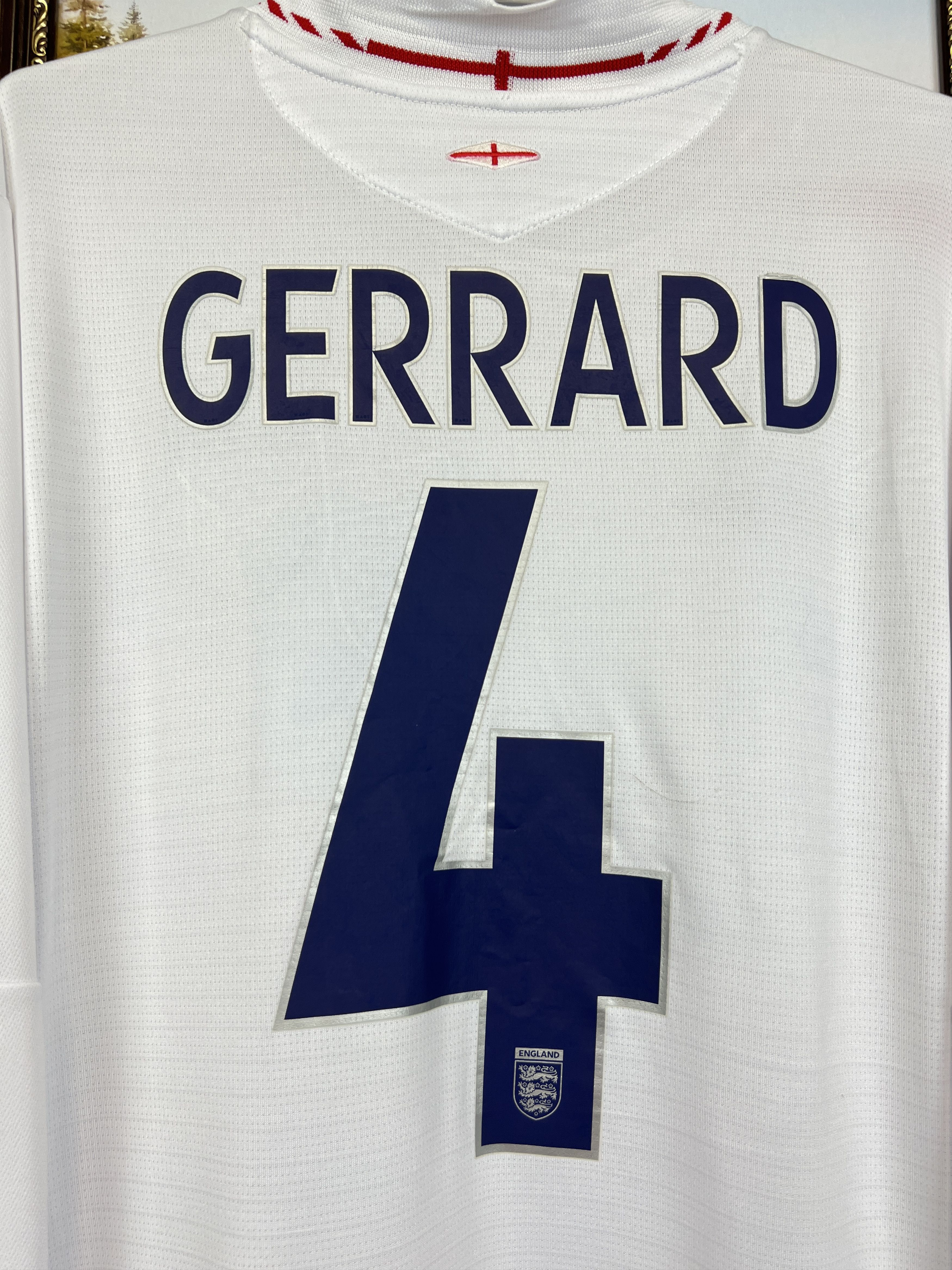 Umbro England football shirt Long Sleeve #4 Gerrard Jersey Trikot Size US XL / EU 56 / 4 - 11 Thumbnail