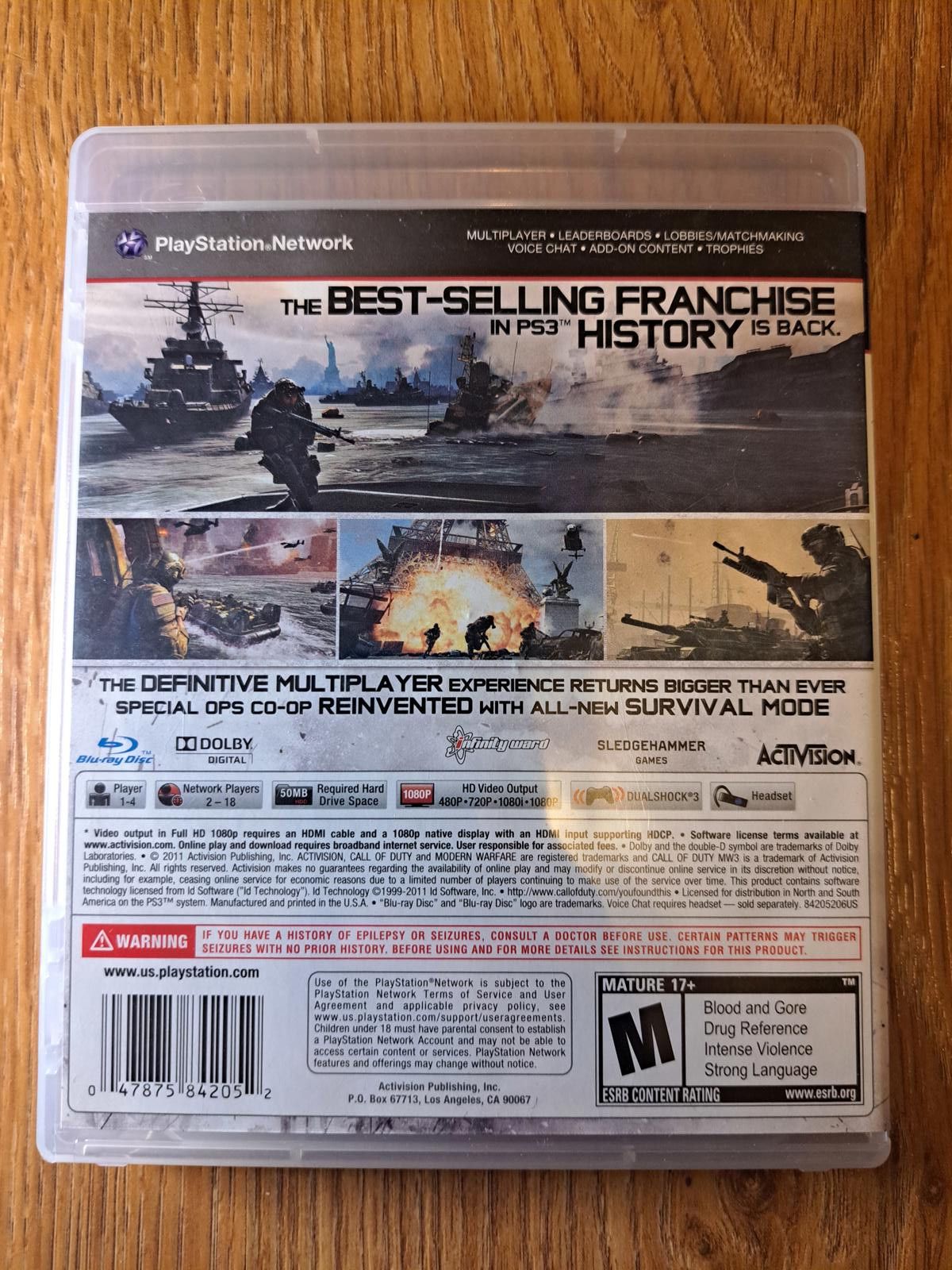 Other COMPLETE Call of Duty MW3 PS3 Playstation 3 Video Game Size ONE SIZE - 2 Thumbnail