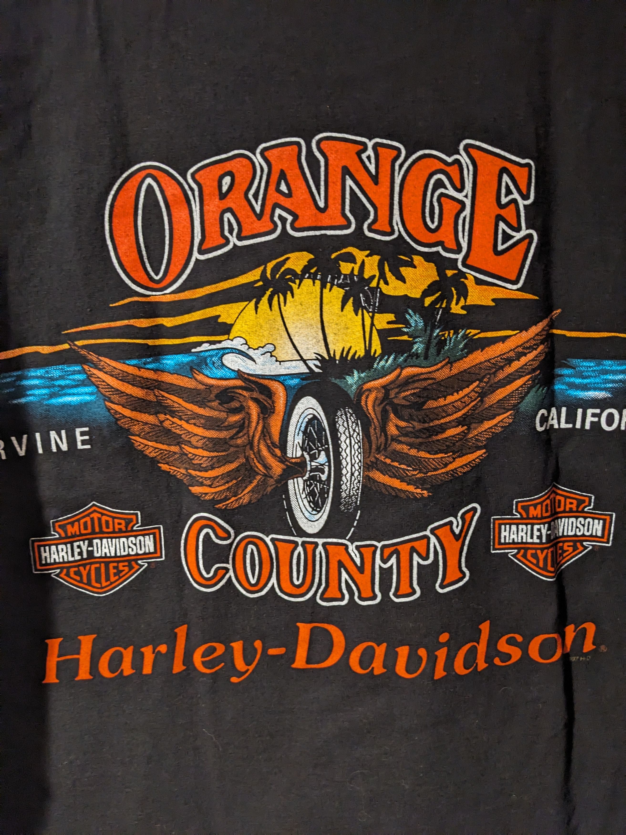 Harley Davidson Vintage 1997 Harley Davidson Bald Eagle Orange T-Shirt Size US L / EU 52-54 / 3 - 7 Thumbnail