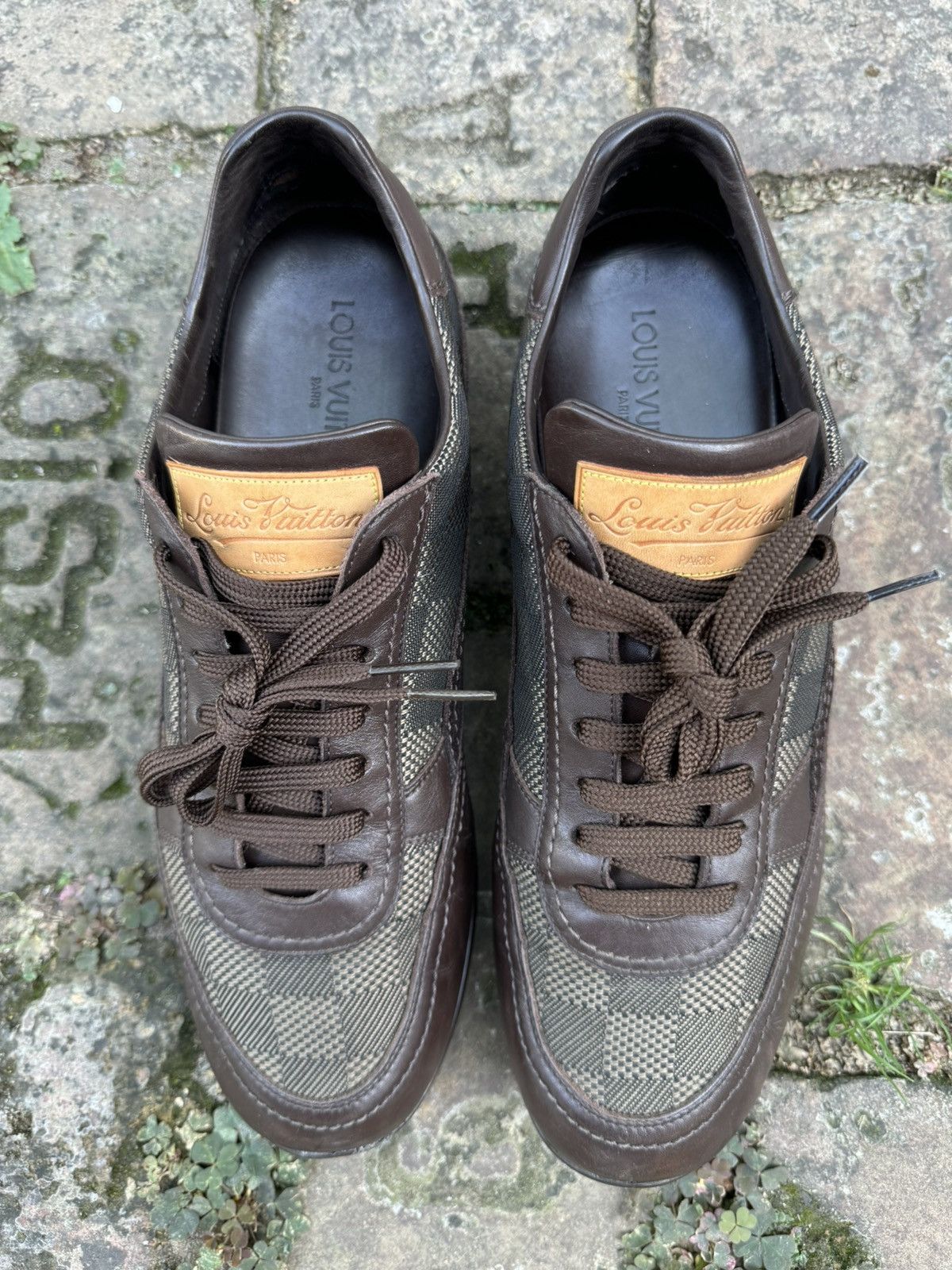 Louis Vuitton 🔥Louis Vuitton🔥(GO-0046)Damier Sneakers Canvas Leather/Suede Size US 9.5 / EU 42-43 - 2 Thumbnail
