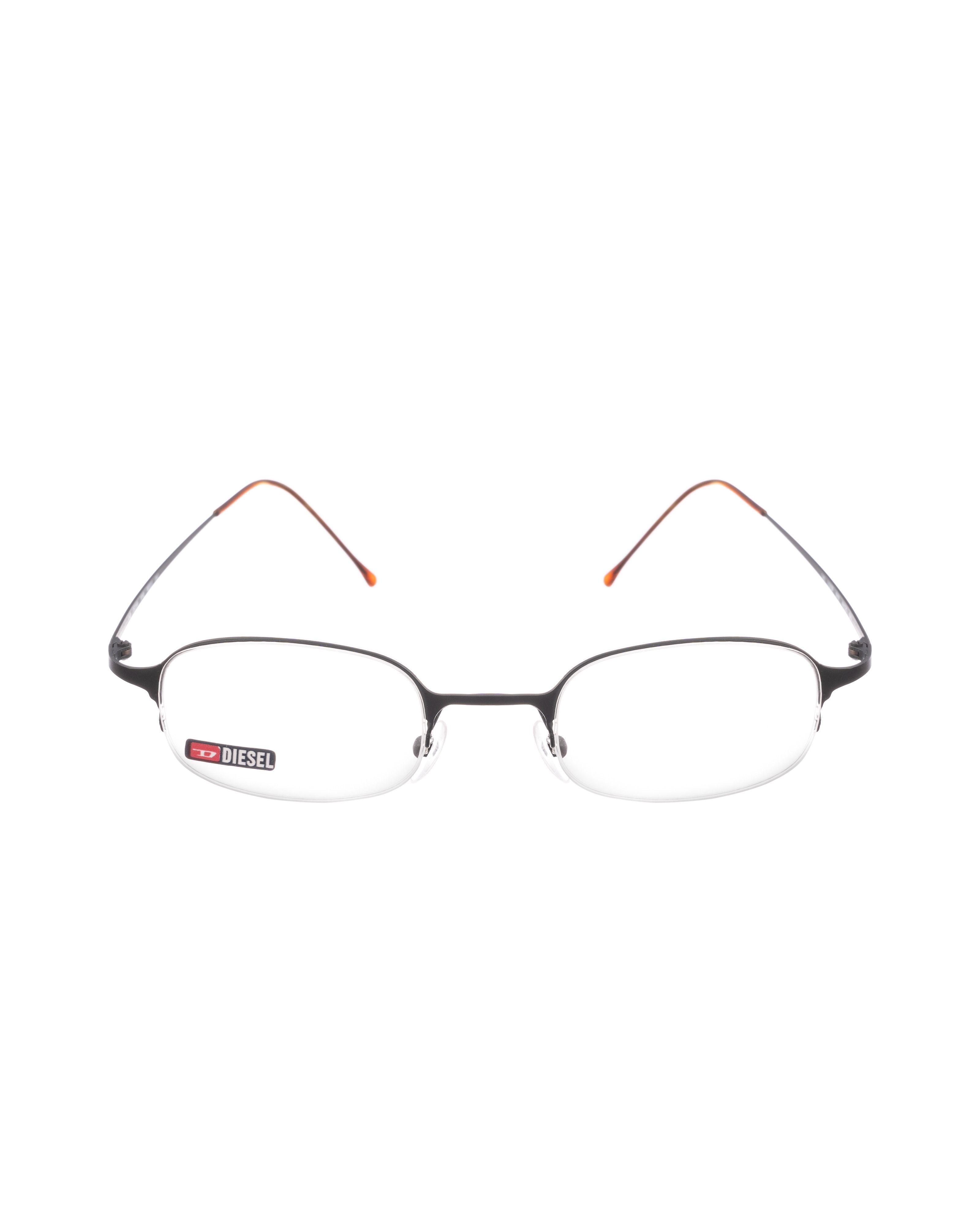 Diesel Diesel 90s Half Rim Oval Dark Silver & Orange Glasses Size ONE SIZE - 1 Thumbnail