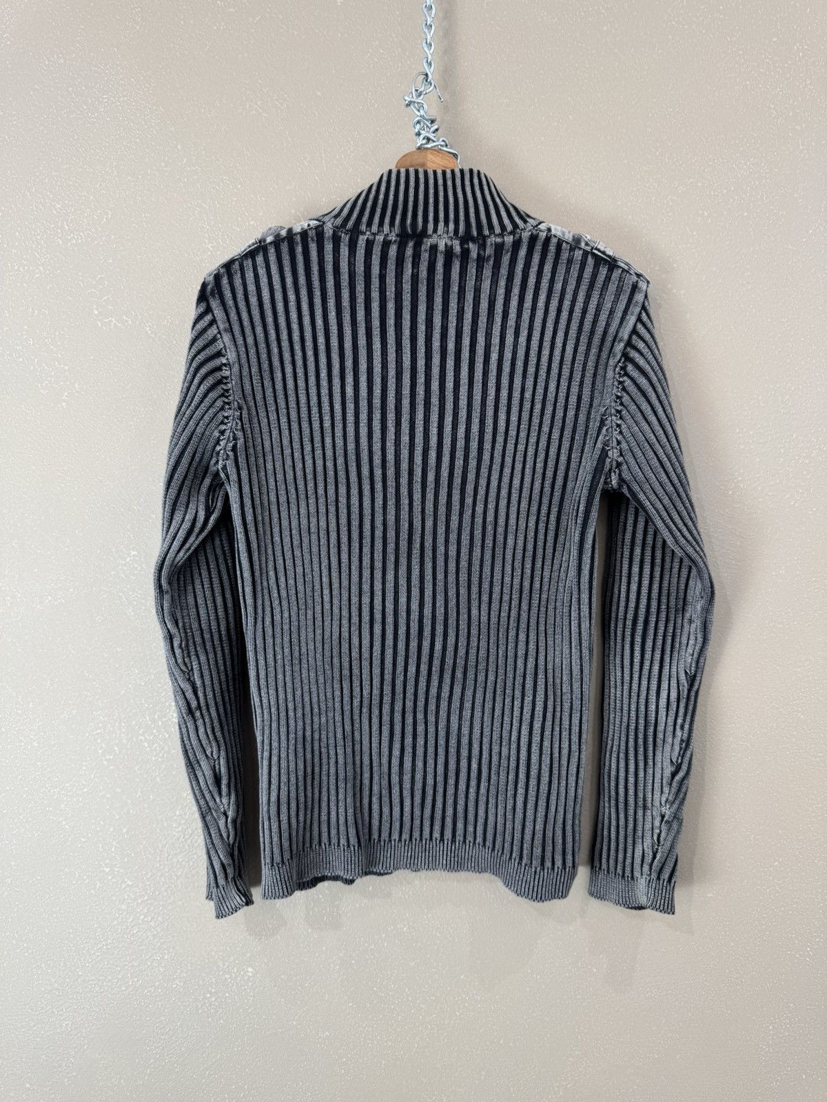 Other 00s Diesel Style Military Knit Rib Striped Sweater Y2K Size US S / EU 44-46 / 1 - 2 Thumbnail