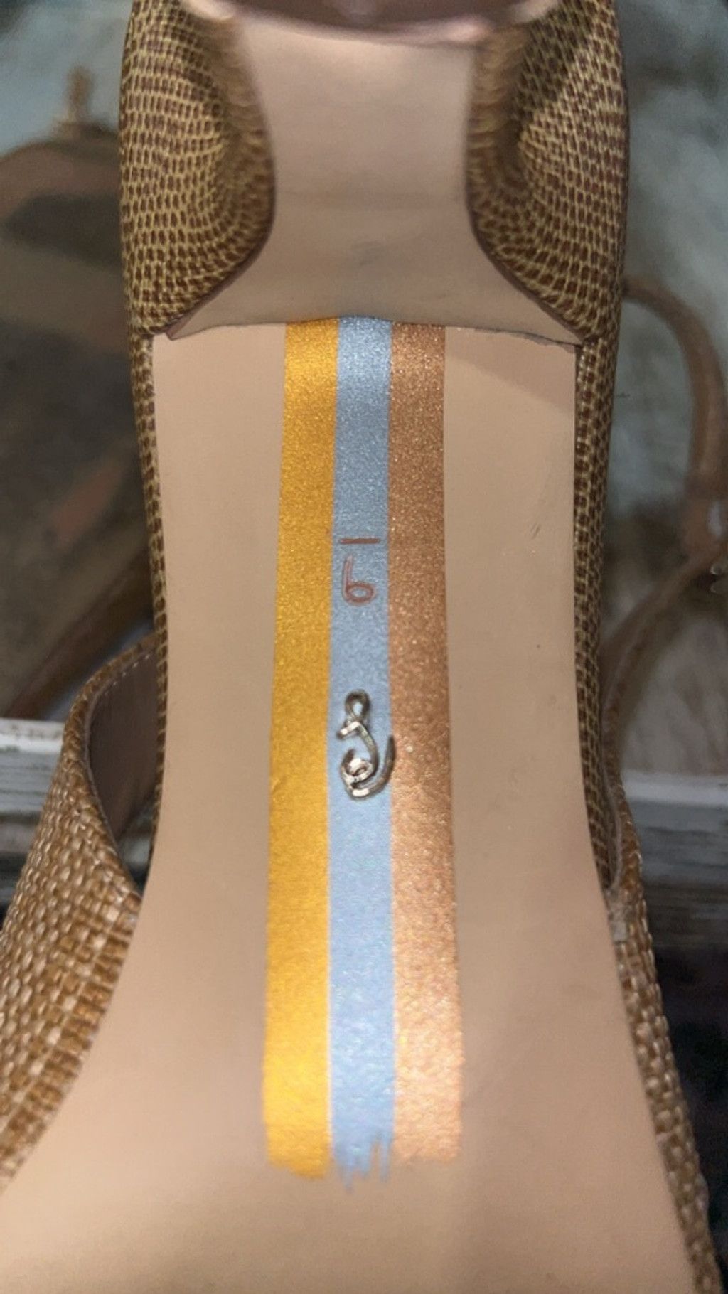 Sam Edelman Women's Sam Edelman Gold Woven Slingback Heels Size 6 Size US 6 / IT 36 - 6 Thumbnail