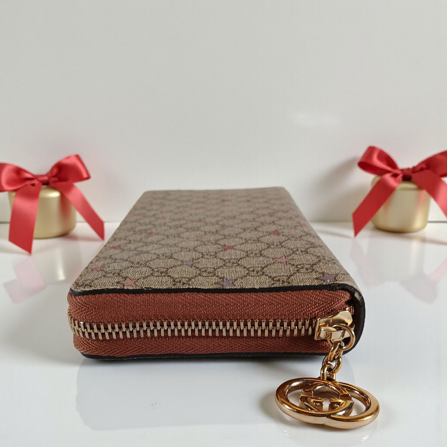 Gucci Gucci Micro GG Star Supreme Coated Canvas Zip Around Wallet Size ONE SIZE - 5 Thumbnail