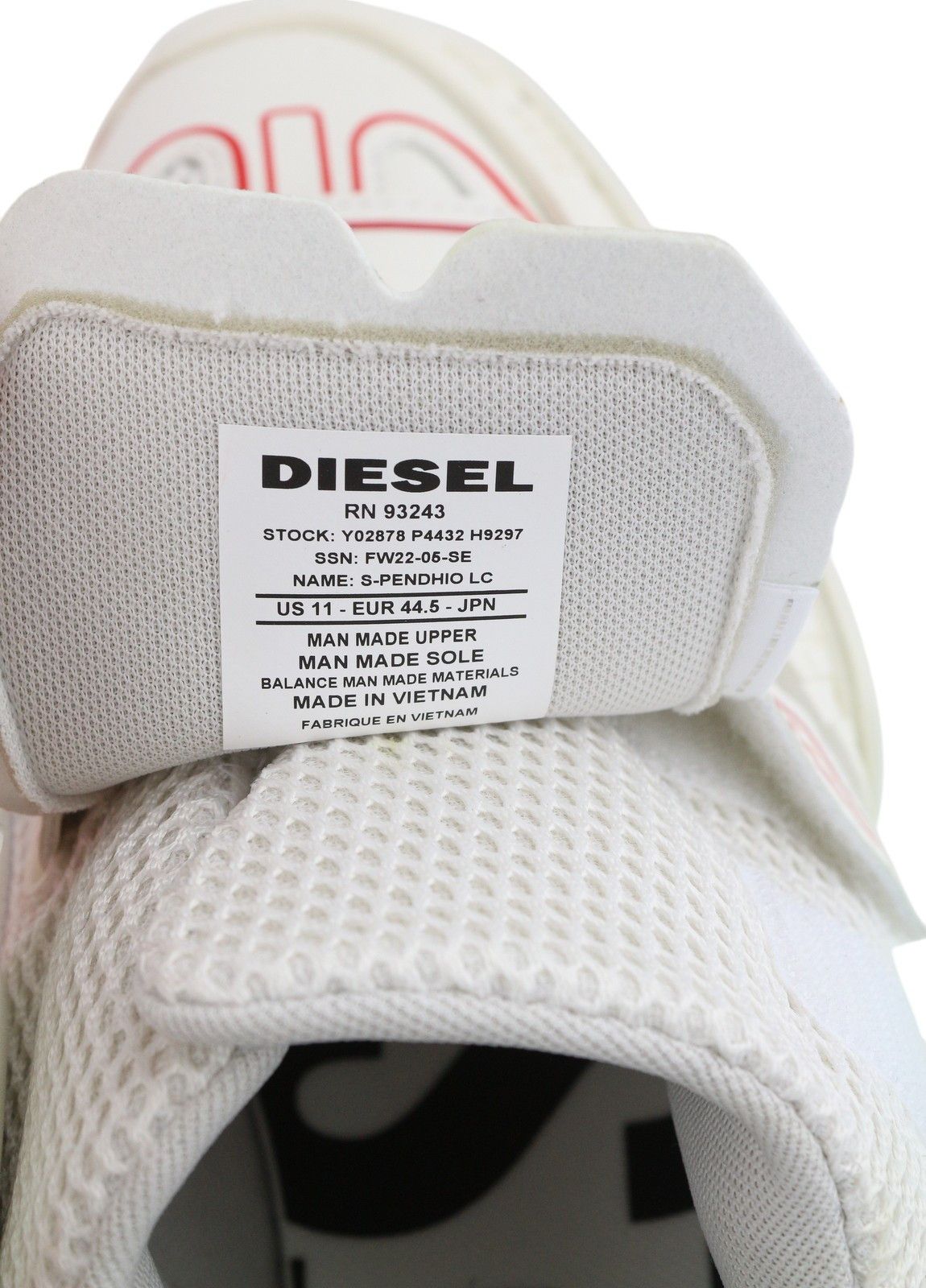 Diesel S-PENDHIO LC EU44.5 White Almond Toe Pull On Low 40868 Size US 11 / EU 44 - 11 Thumbnail