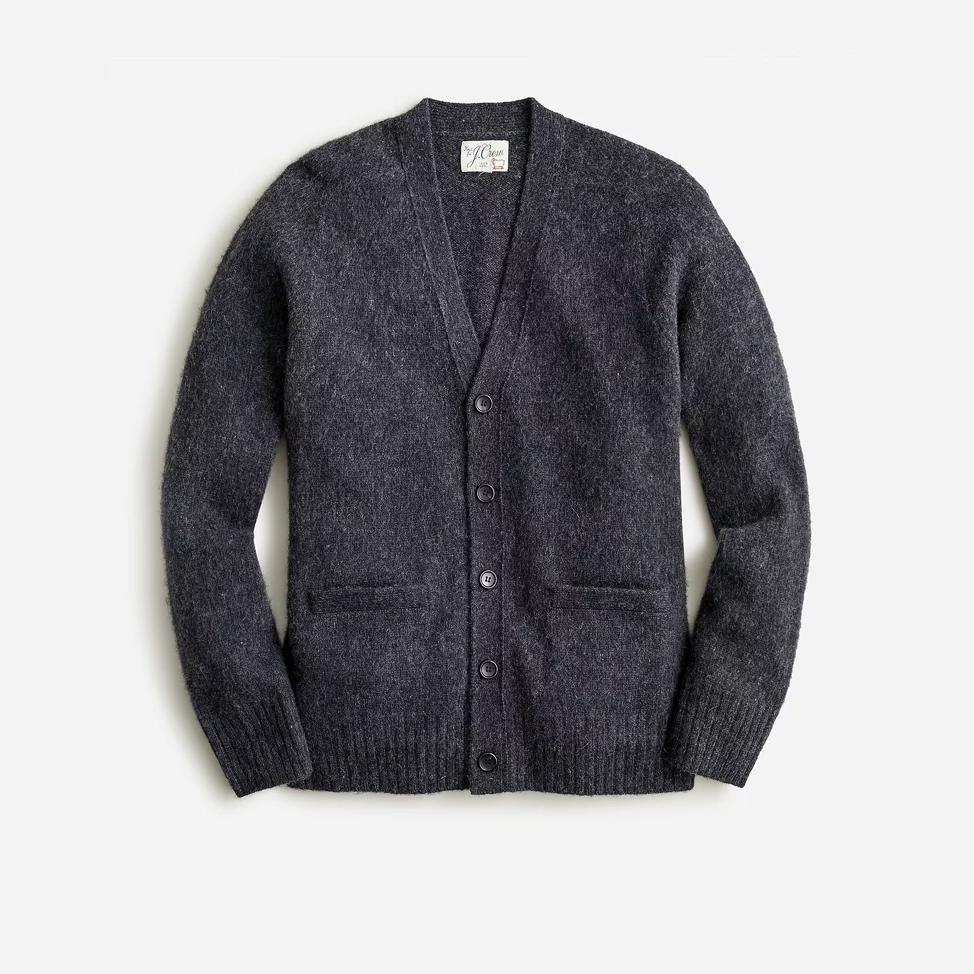 Image of J Crew J. Crew Men's Brushed Wool V-Neck Cardigan Sweater Gray in Grey (Size Small)