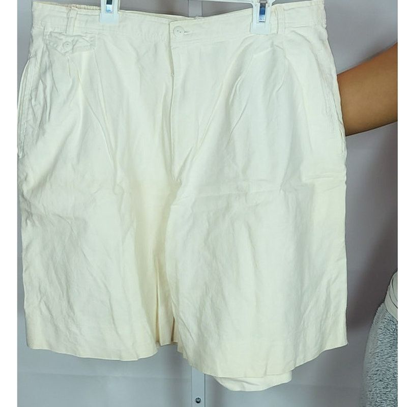 Other Vintage Rafaella Beige Linen Cotton Shorts Size 18 Size 40" / US 18 - 2 Thumbnail