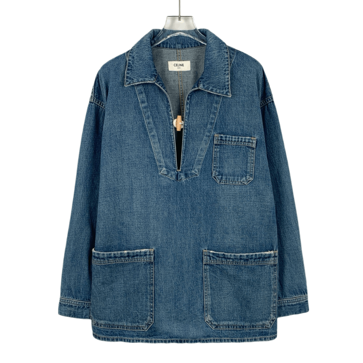 Celine Celine Blue Horn Button Cotton Denim Jacket S Size S / US 4 / IT 40 - 1 Thumbnail