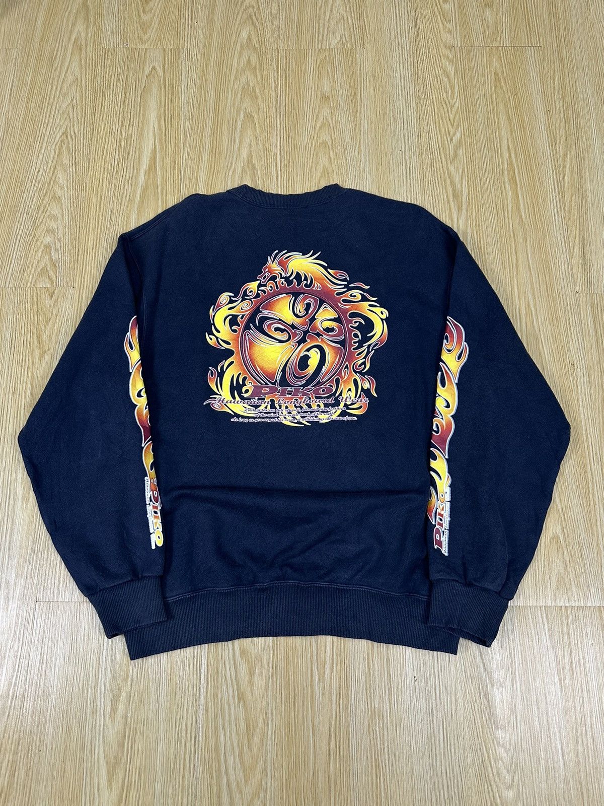 Y2k Piko Hawaiian Fire Flame Crewneck Z191