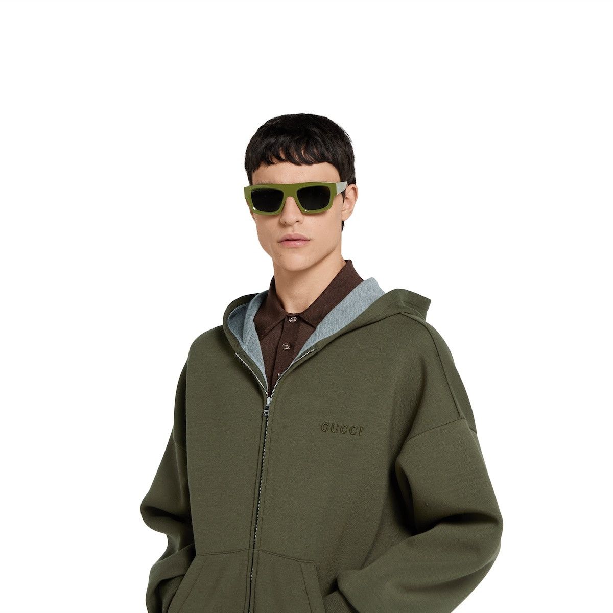 Gucci o1s1wg110925 Embroidered Hooded Jersey Sweatshirt Dark Green Size US XL / EU 56 / 4 - 5 Thumbnail