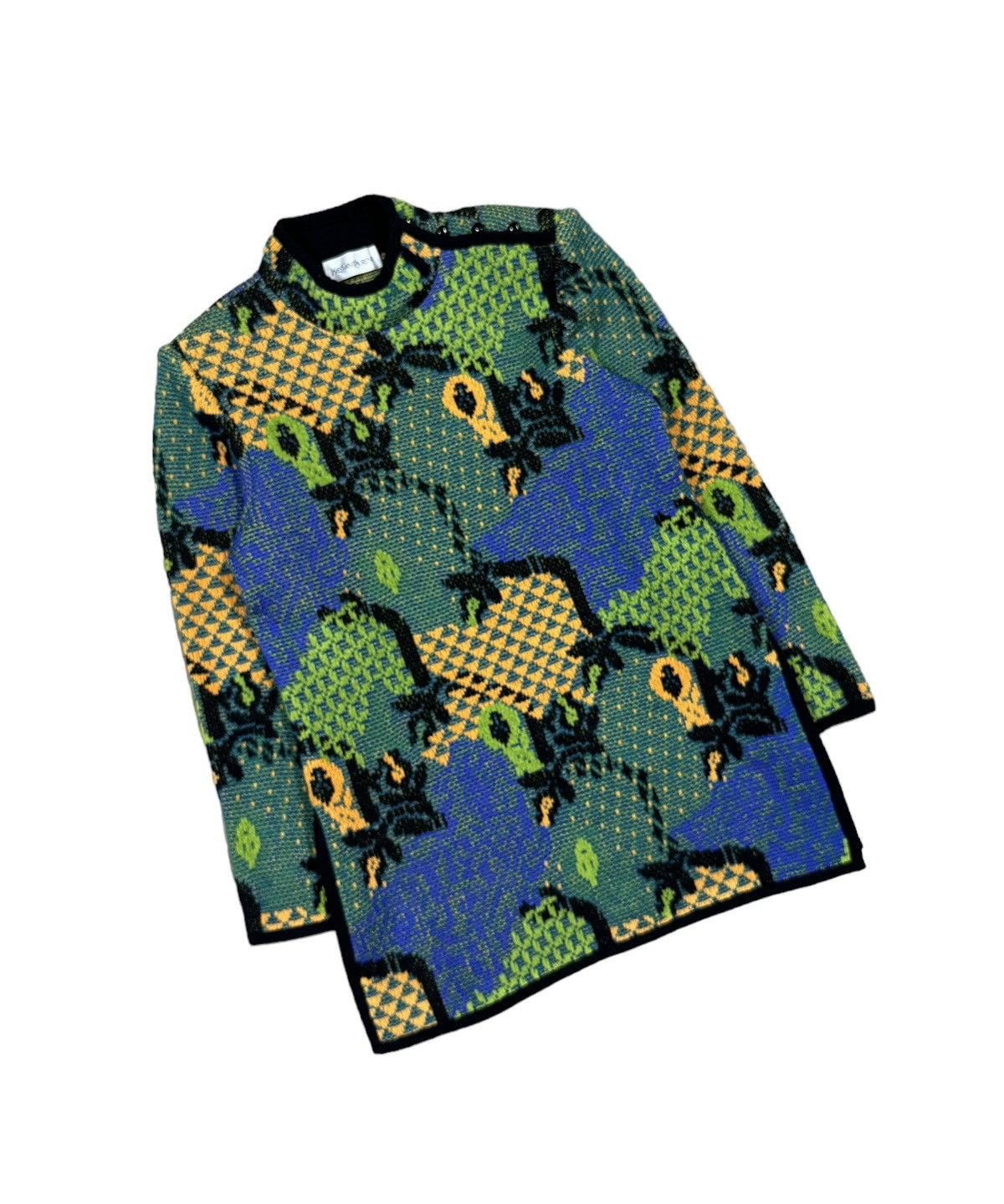 Vintage × Yves Saint Laurent Vtg🔥YvesSaintLaurent Sweater Patterned All Over Print Knit Size US M / EU 48-50 / 2 - 10 Thumbnail