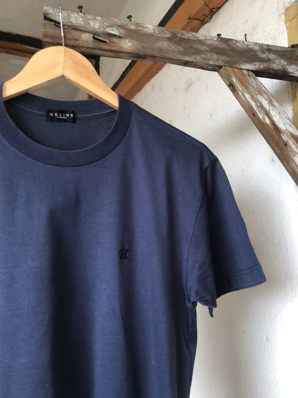 Celine Vintage 90s Celine Small Embroidery Logo Tshirt Size US M / EU 48-50 / 2 - 4 Thumbnail