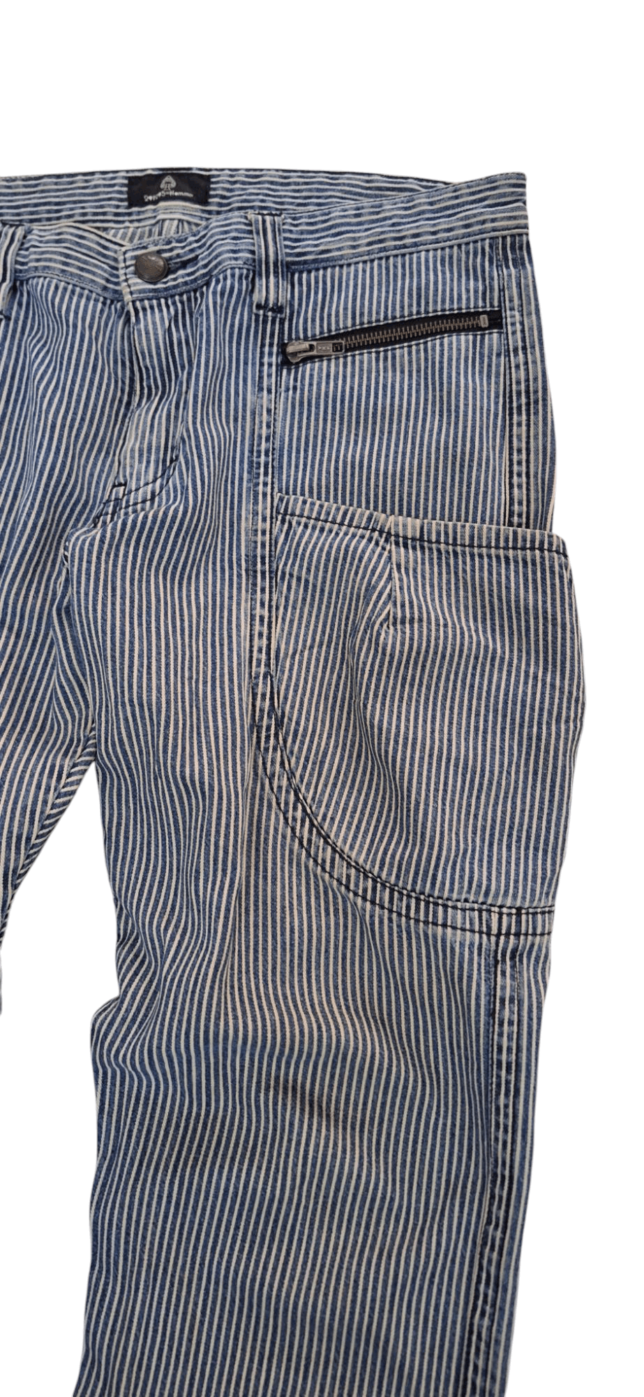 5351 POUR LES HOMMES × If Six Was Nine × Japanese Brand 291295 Homme Hickory Stripe 6 Pocket Trousers Pants Size US 32 / EU 48 - 3 Thumbnail