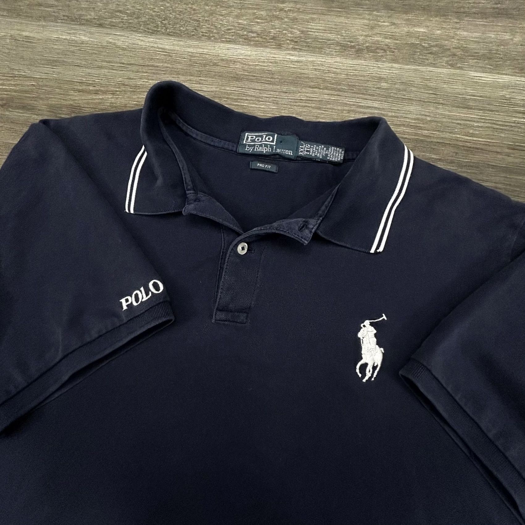 Polo Ralph Lauren Vintage Polo Ralph Lauren Shirt Mens 2XL Navy Pro Fit Short Sleeve RARE Size US XXL / EU 58 / 5 - 2 Thumbnail
