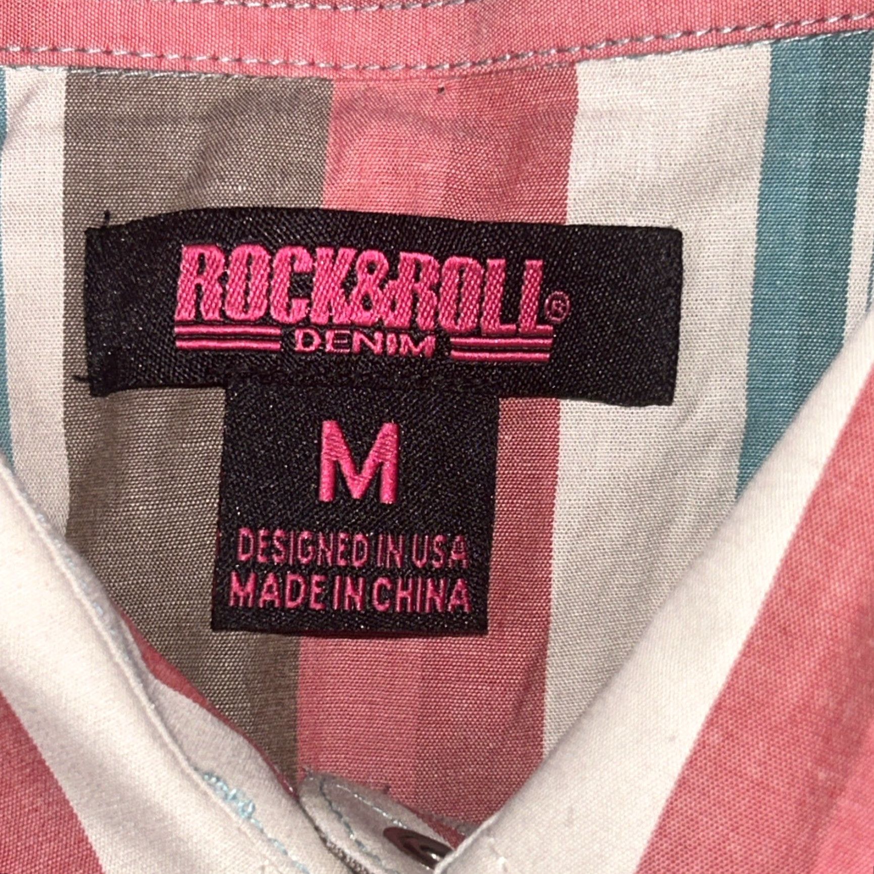 Denime Rock & Roll Denim Shirt Aztec Pearl Snap Long Sleeve Womens Size M Multicolor Denim Shirt Size M / US 6-8 / IT 42-44 - 3 Thumbnail