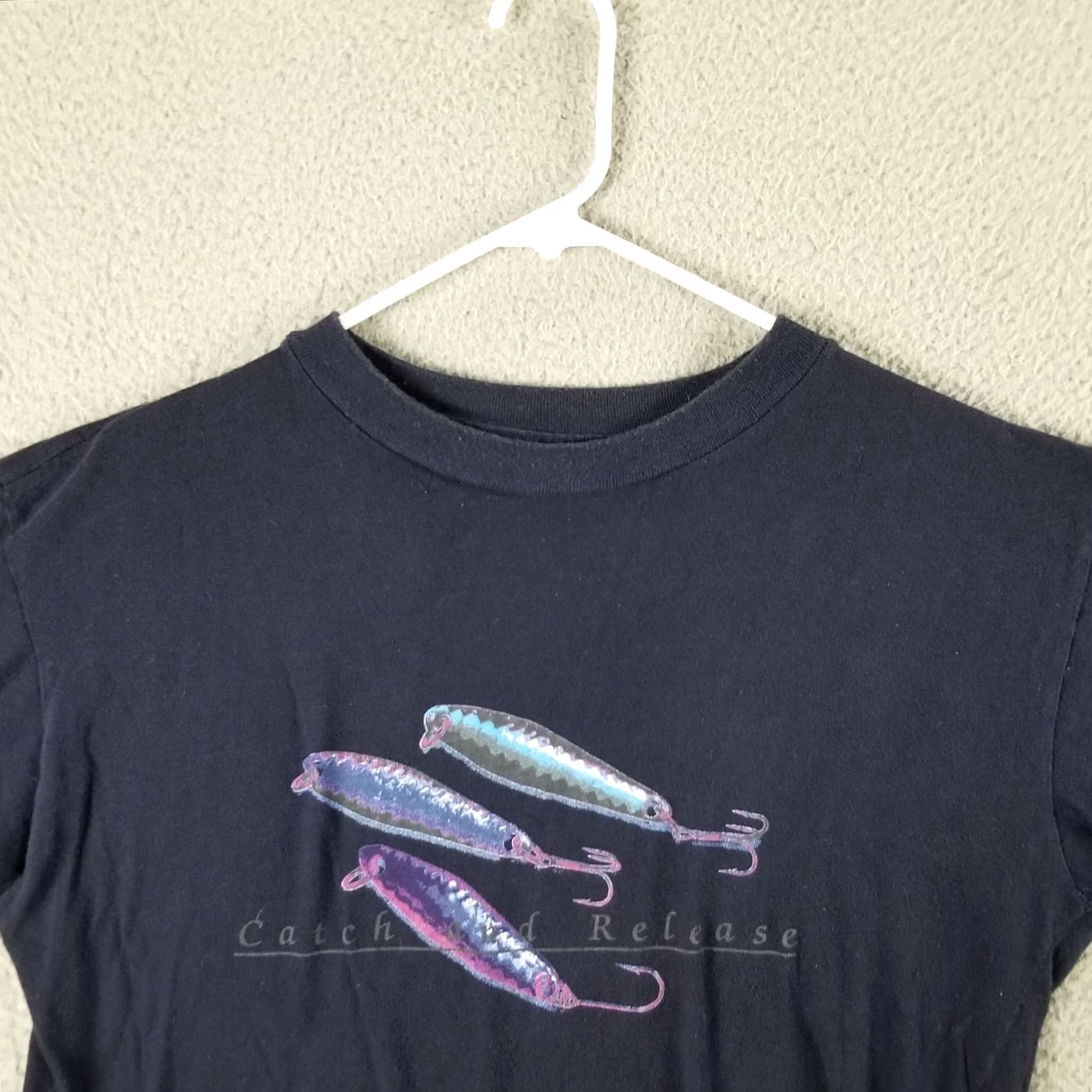 Vintage Vintage Marlin Fishing T-Shirt Men M Black Cotton Blend Logo Short Sleeve Crew Neck All Seasons Fish 90s Size US M / EU 48-50 / 2 - 3 Thumbnail
