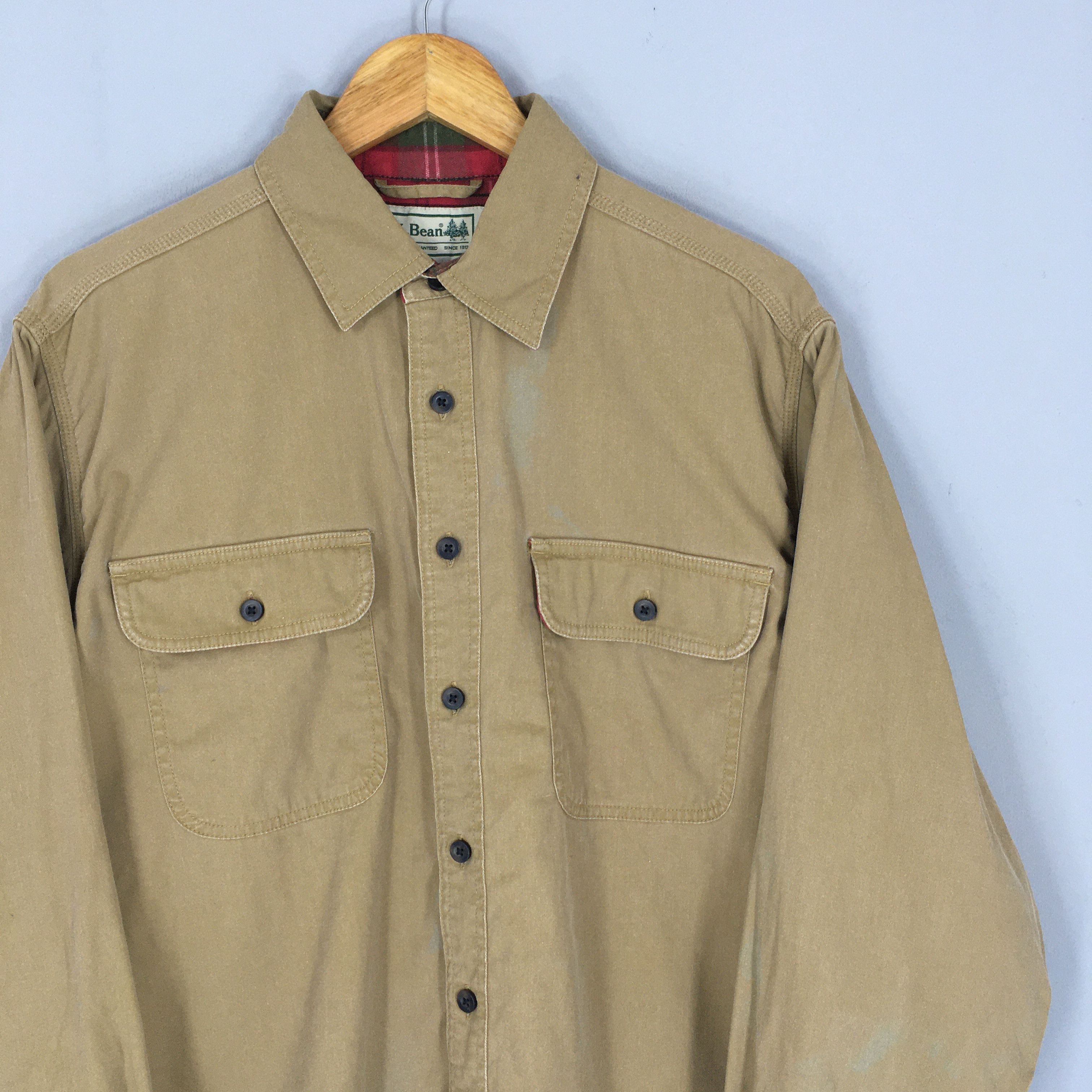 L.L. Bean Vintage LL Bean Flannel Lined Canvas Work Chore Shirt Medium Size US M / EU 48-50 / 2 - 2 Thumbnail