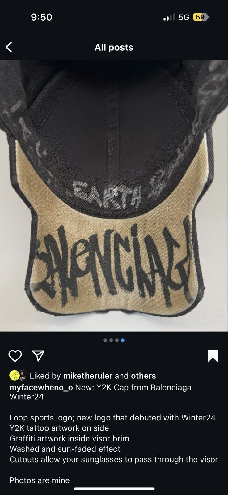 Balenciaga FW/24 Y2K Hat (Graffiti/Tattoo) Size ONE SIZE - 12 Thumbnail