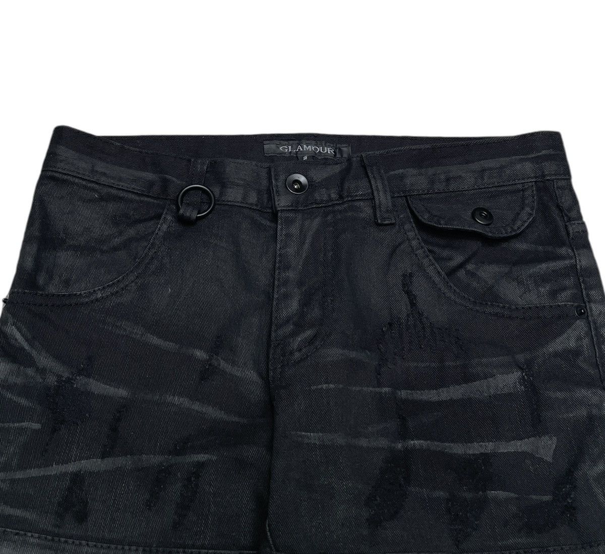 Other Very Rare Vintage Brand Glamour Waxed Ripped Pants 2000s Size US 29 - 3 Thumbnail