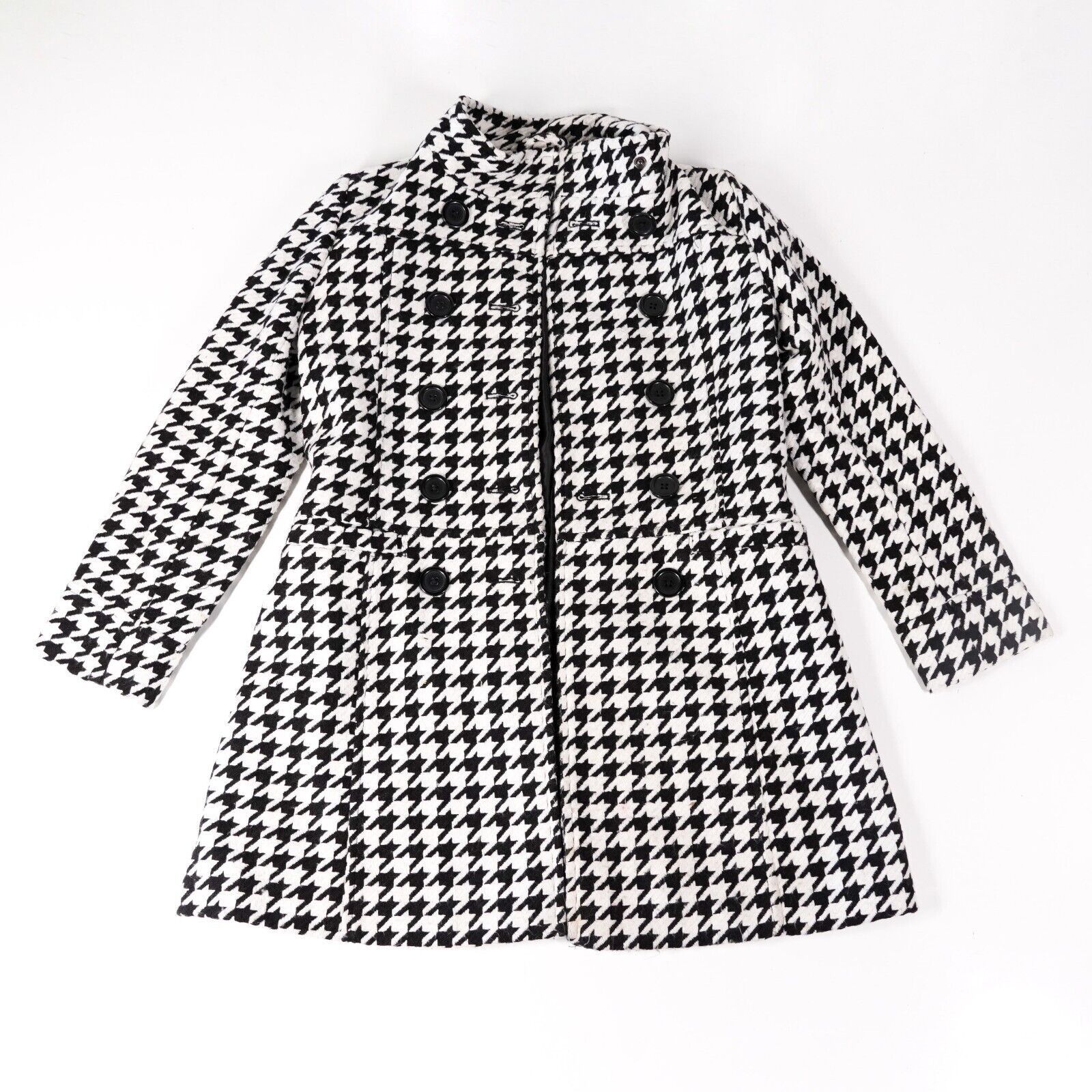 George George Houndstooth Winter Jacket Button Trench Pea Coat Med Size M / US 6-8 / IT 42-44 - 1 Thumbnail