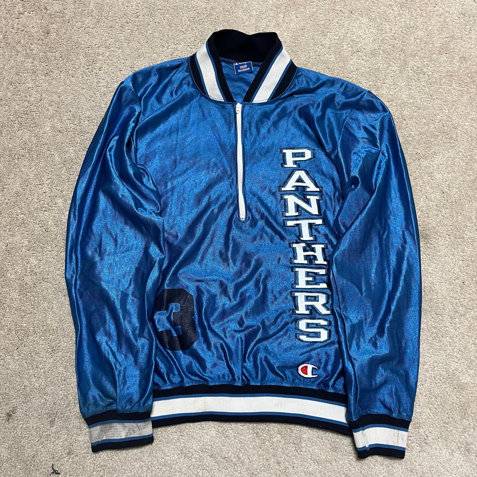 Champion Vintage Champion Carolina Panthers Silk Varisty Jacket Small Size US S / EU 44-46 / 1 - 1 Thumbnail