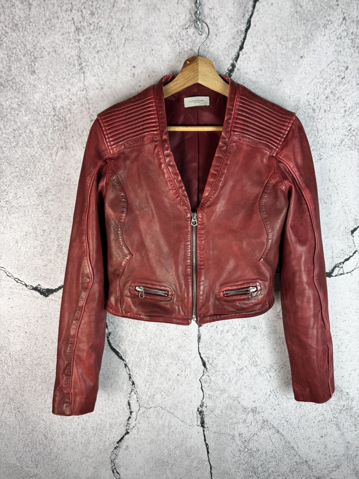 Japanese Brand Vintage Japanese style y2k modern red leather jacket Size XS / US 0-2 / IT 36-38 - 1 Thumbnail