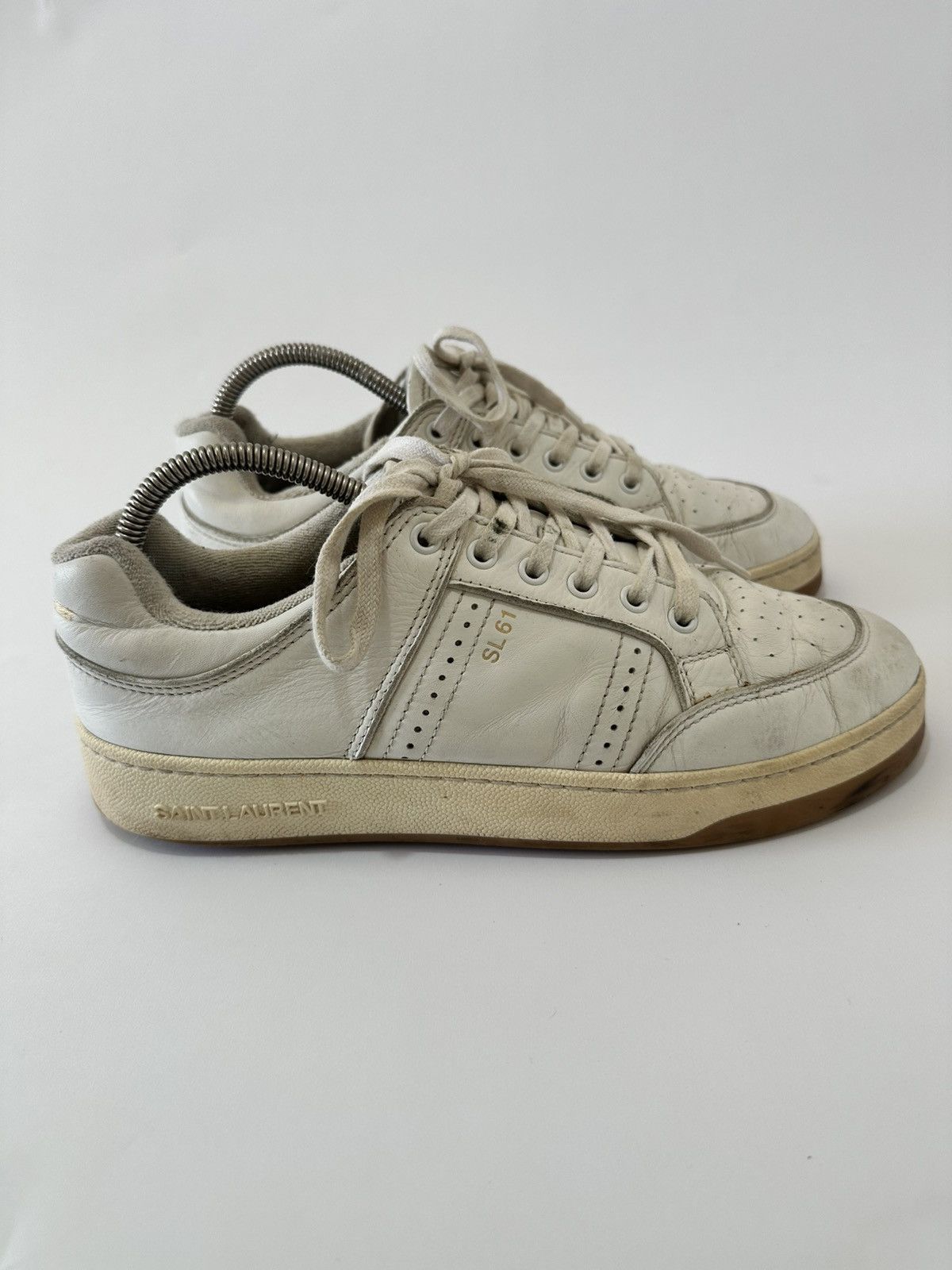 Saint Laurent Paris Saint Laurent White Leather SL/61 Sneakers Size 42.5 EU Size US 9.5 / EU 42-43 - 1 Thumbnail