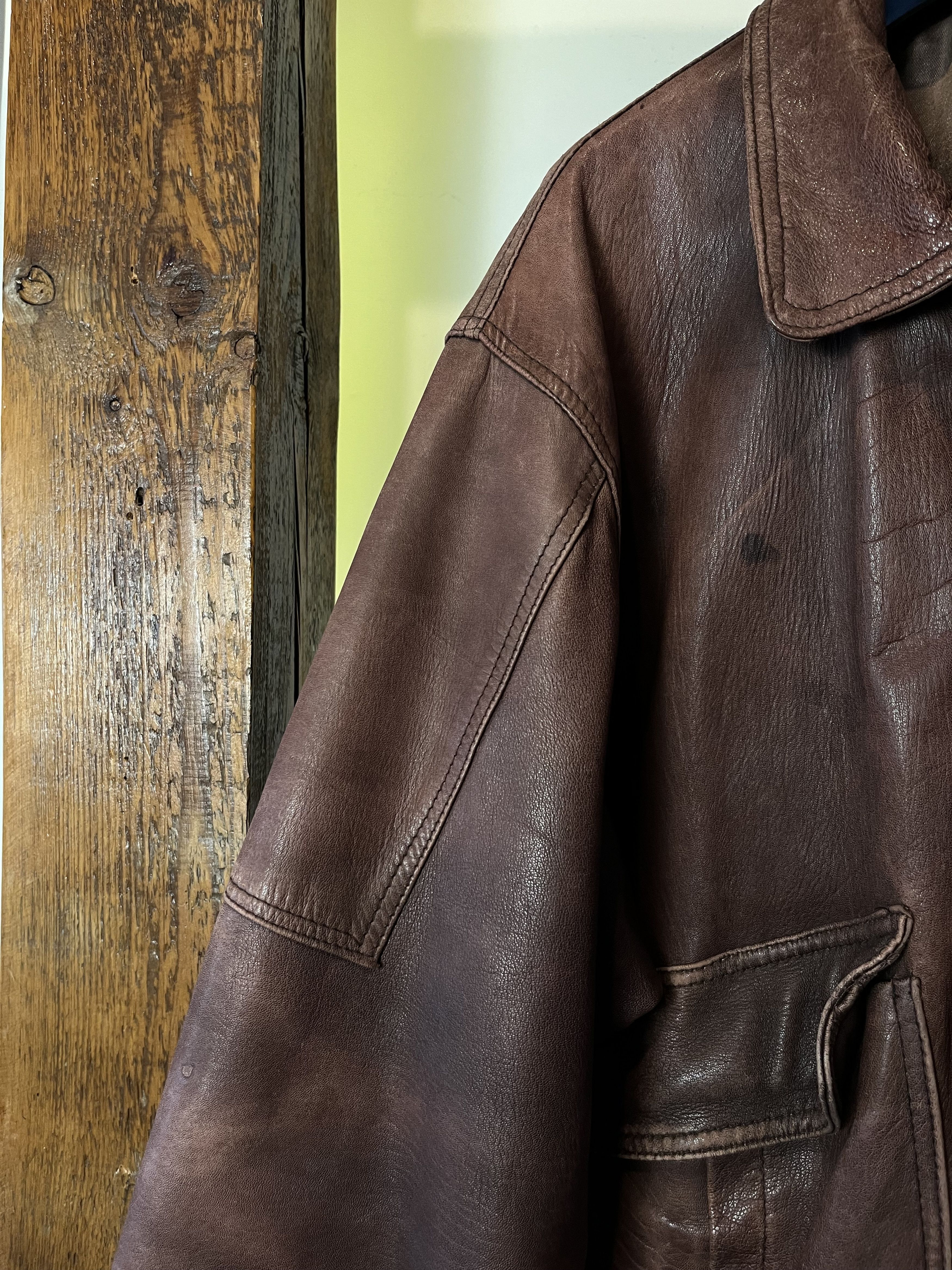 Japanese Brand × Vintage Vintage 80s/90s Leather Jacket Size US L / EU 52-54 / 3 - 3 Thumbnail