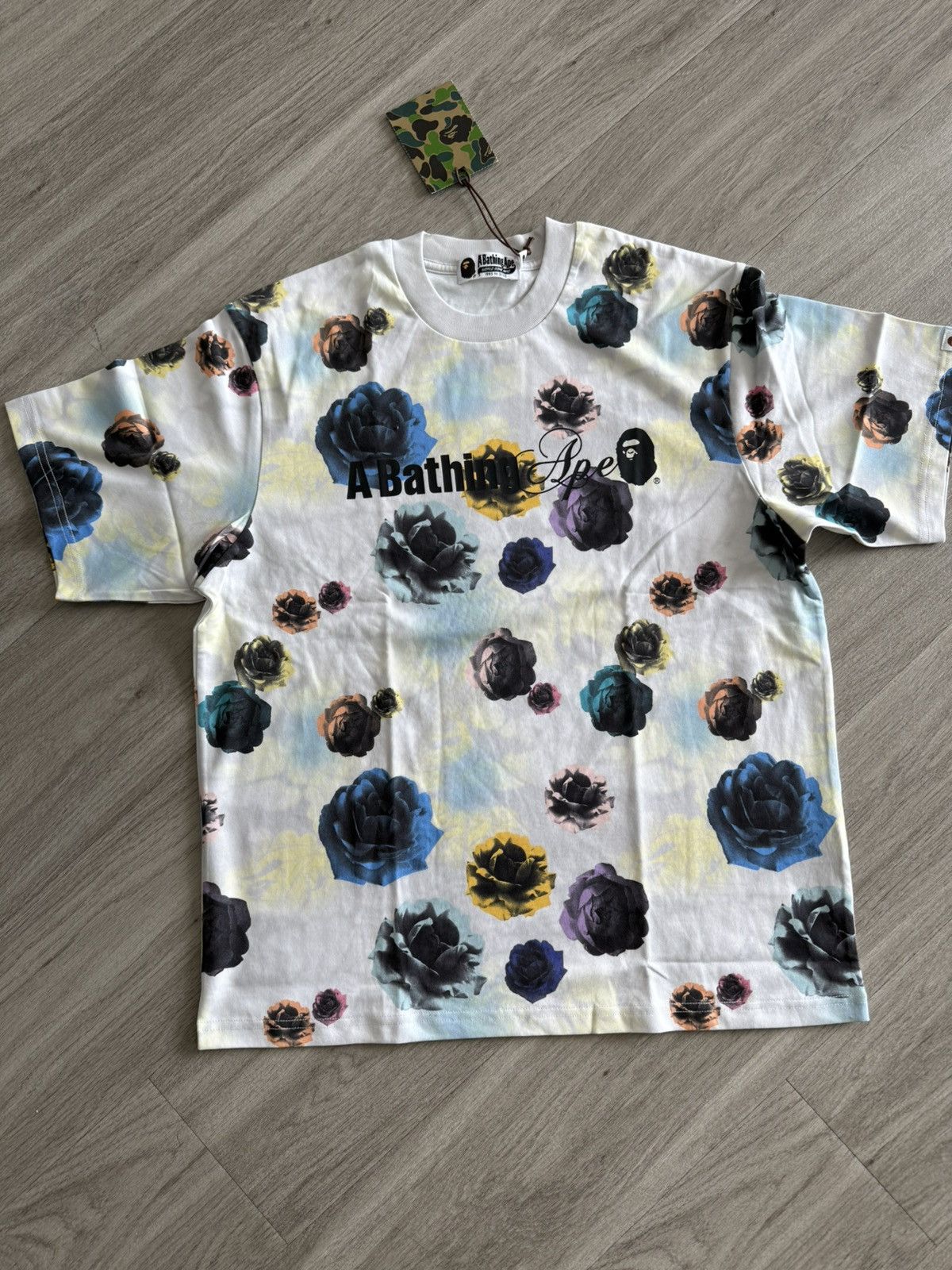 Bape ivory floral tee