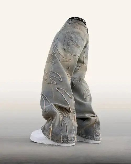 Japanese Brand × Vintage Men's wide leg jeans in y2k style Size US 32 / EU 48 - 1 Thumbnail