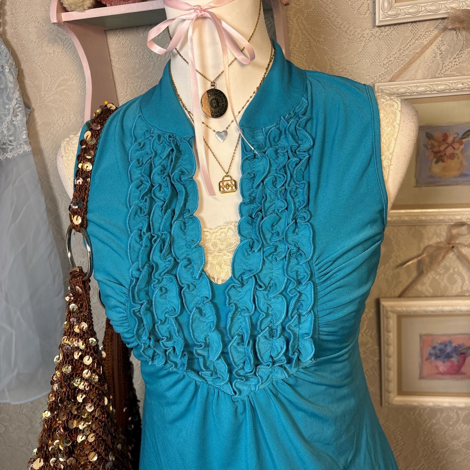 Other y2k office siren ruffle tie back blouse Size M / US 6-8 / IT 42-44 - 3 Thumbnail