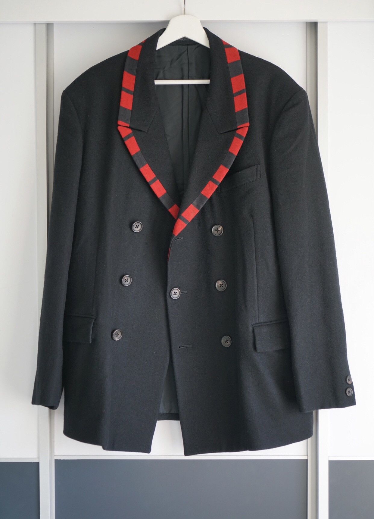 Yohji Yamamoto Yohji Yamamoto 89aw double-breasted suit checked collar suit Size 42S - 4 Thumbnail