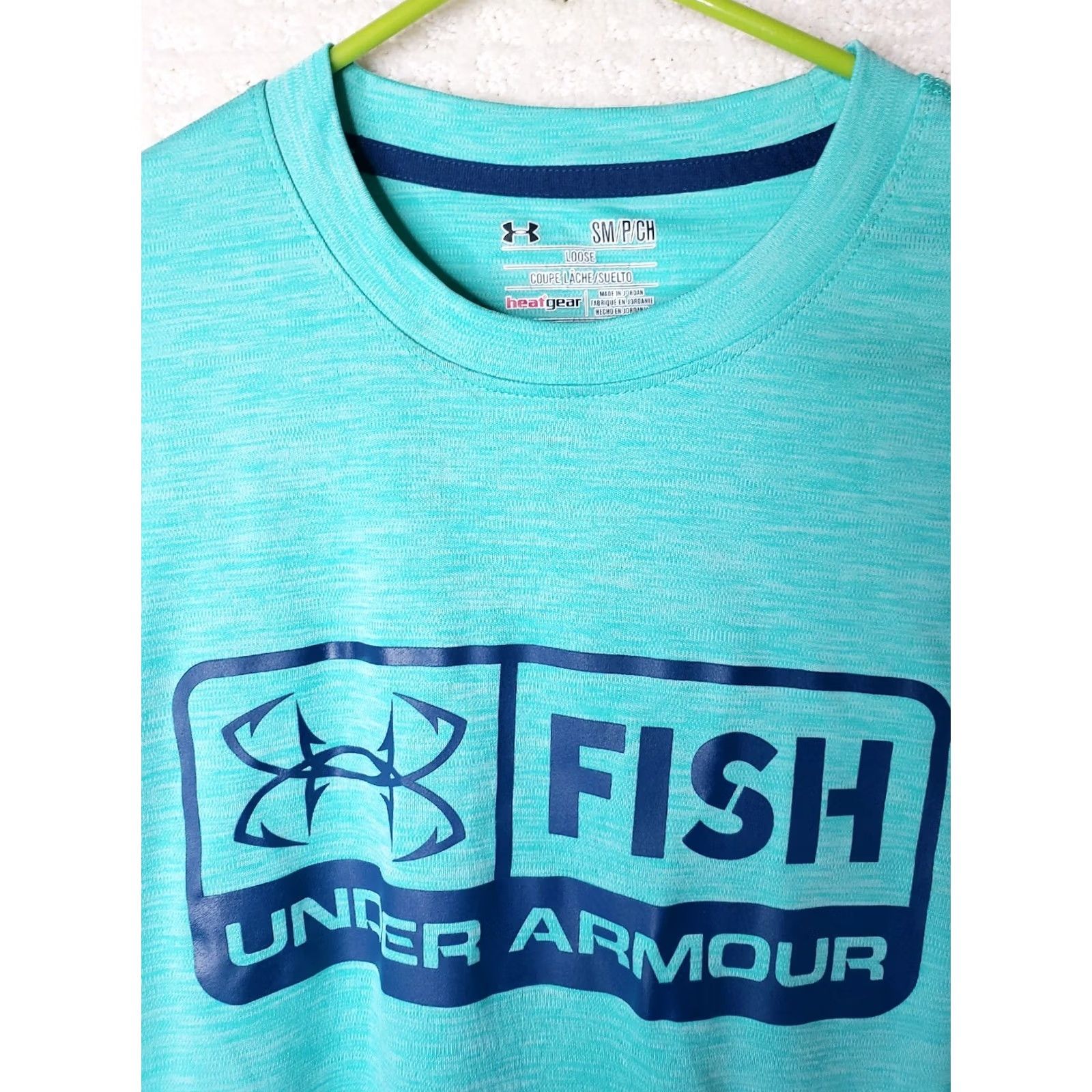 Under Armour Under Armour Sun Shirt Mens S Turquoise Heathered Long Sleeve Crew Neck HeatGear T-Shirt Logo01 Fishing Boating All Seasons Breathable Size US S / EU 44-46 / 1 - 4 Thumbnail