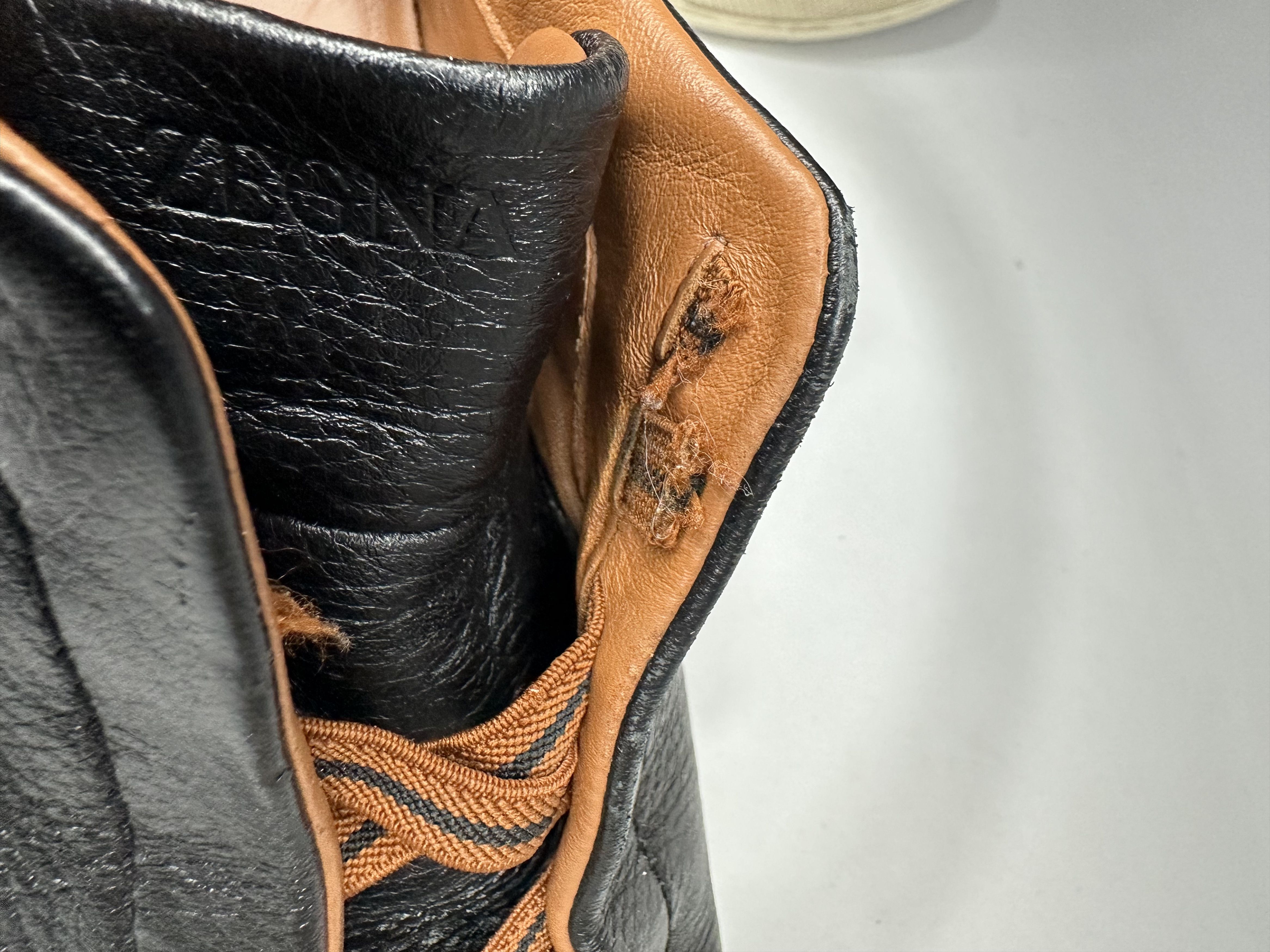 Z Zegna Zegna Triple Stitch Black Deerskin Leather Low Top Sneakers. Size US 7.5 / EU 40-41 - 12 Thumbnail