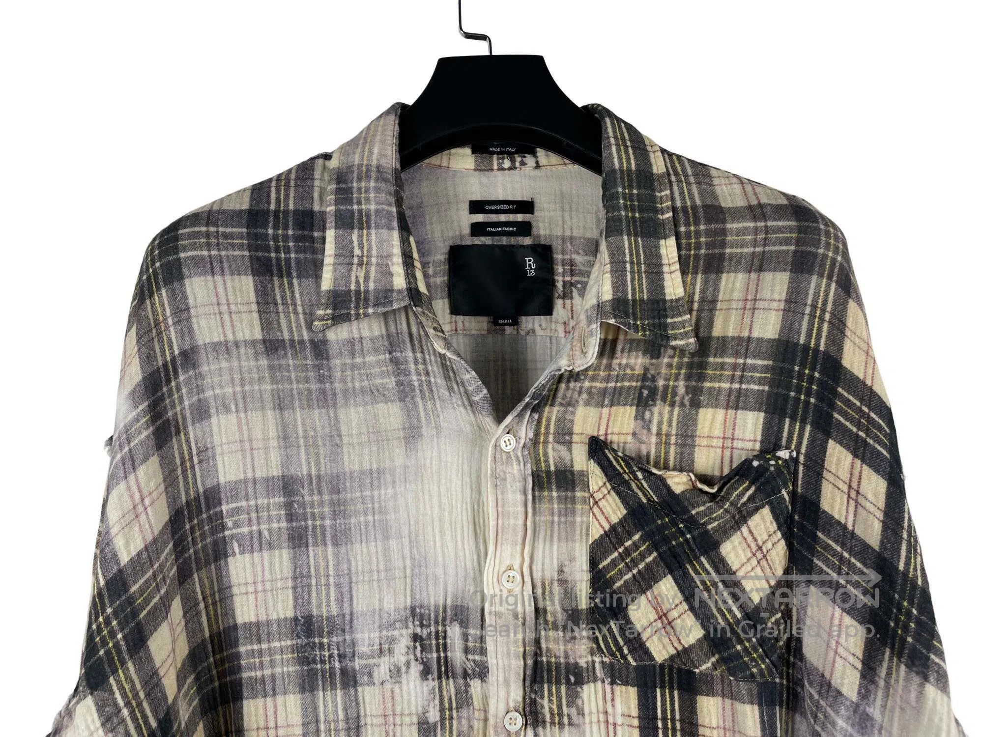 R13 R13 Distressed Frayed Loose Plaid Shirt Size US S / EU 44-46 / 1 - 3 Thumbnail