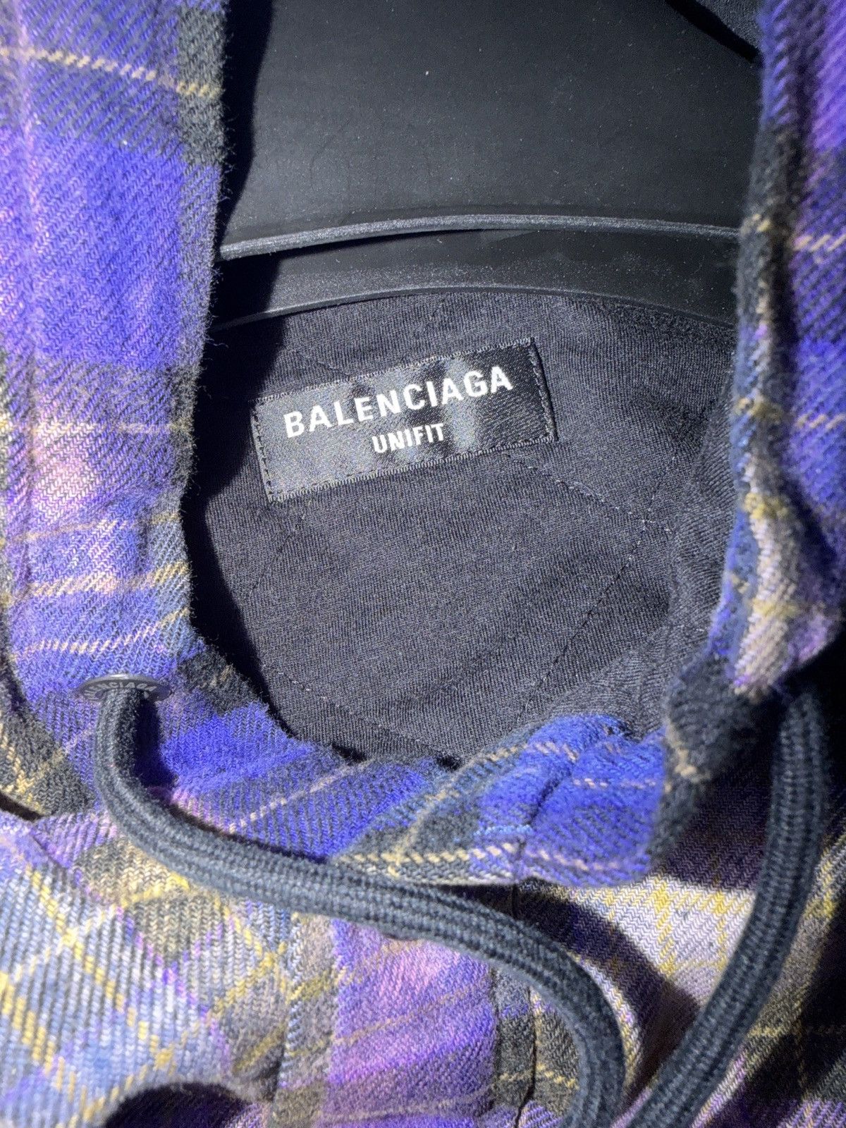 Balenciaga Balenciaga Plaid Hooded Shirt Jacket Purple Size XS Size US XS / EU 42 / 0 - 7 Thumbnail