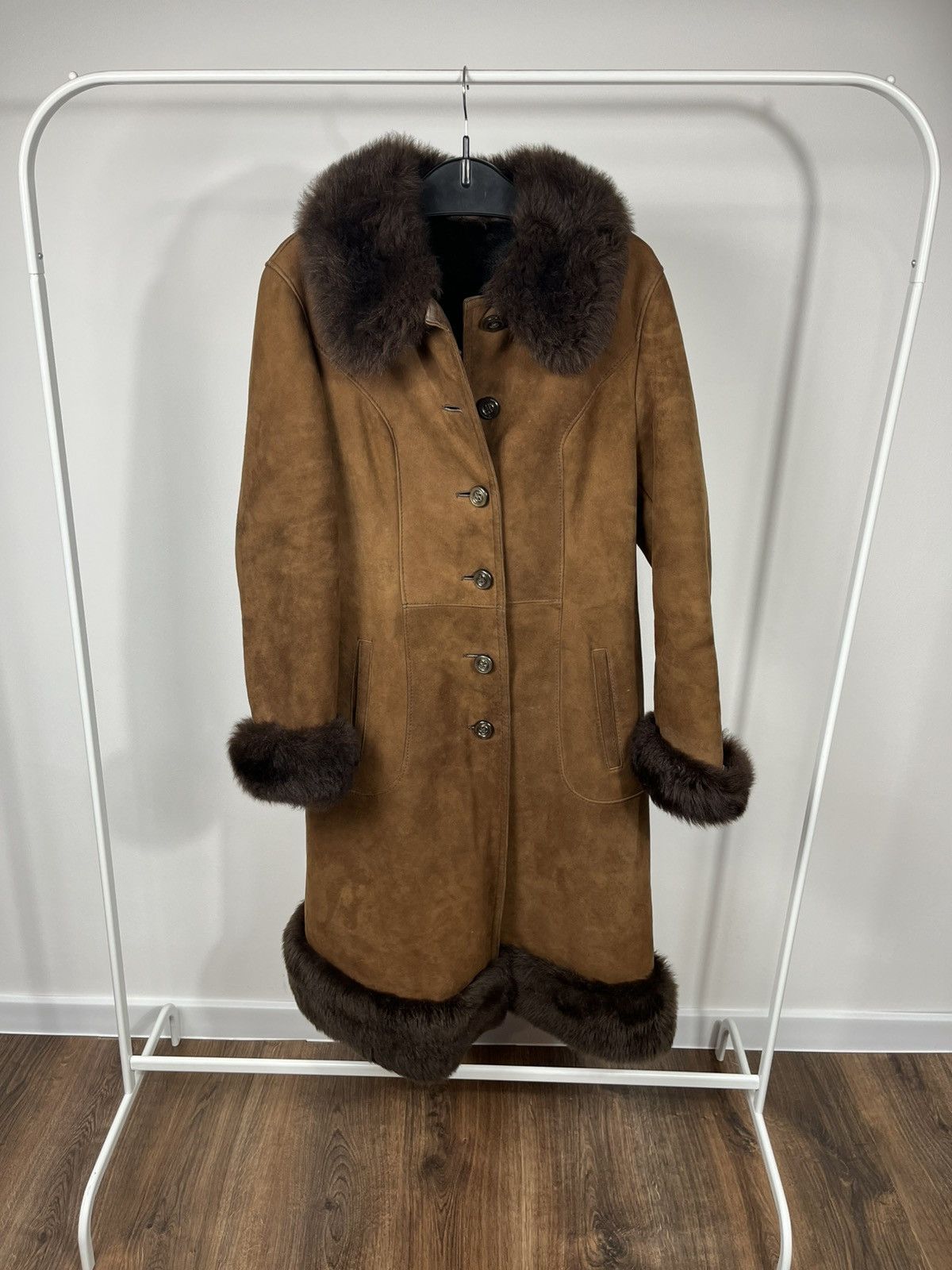 Other Vintage Brown Sheepskin Shearling Coat Real Fur Lined Women Size M / US 6-8 / IT 42-44 - 1 Thumbnail