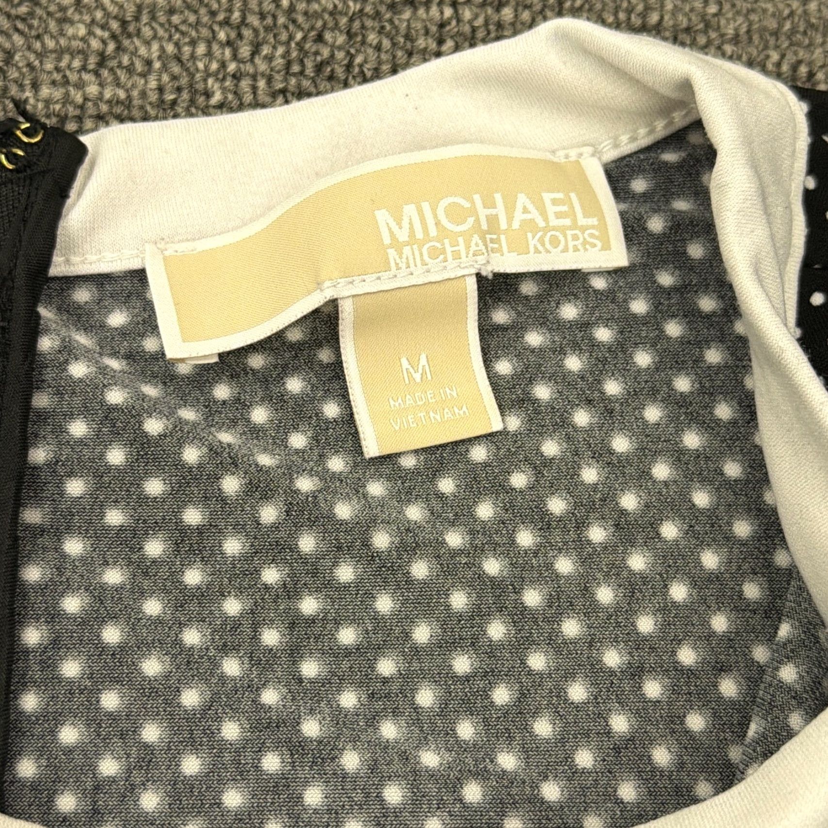 Vintage Michael Kors Dress Womens M Black Polka Dot Bell Sleeve Ruffle Hem Crew Neck Short Dress Size M / US 6-8 / IT 42-44 - 5 Thumbnail