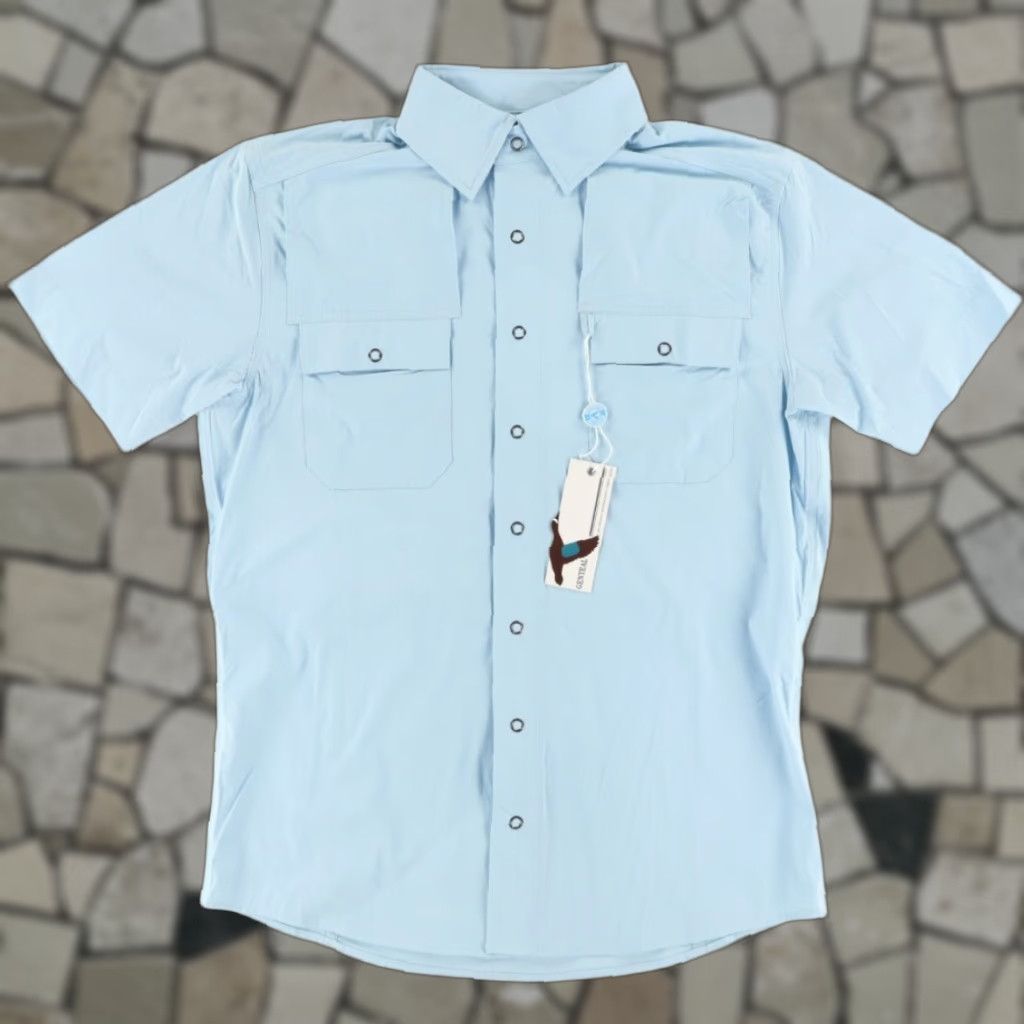 Vintage Genteal Shirt Safari Snap Men's S Angel Falls Short Sleeve Polyester High Stretch Solid Casual Relaxed Fit Shirt Mens Size US S / EU 44-46 / 1 - 1 Thumbnail