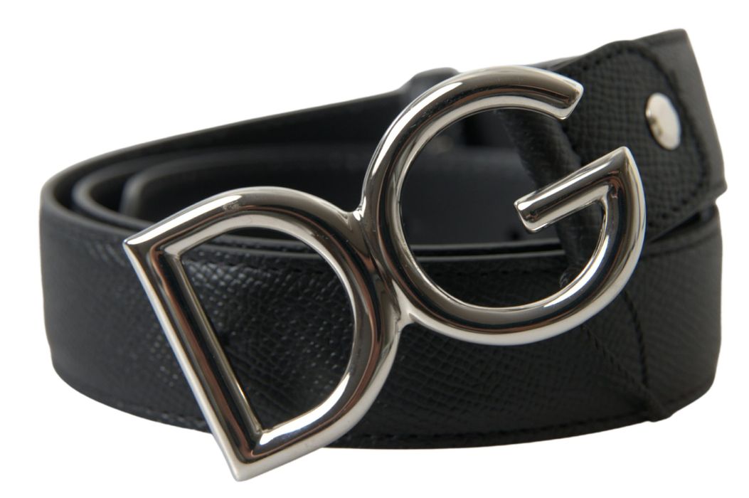 Dolce & Gabbana Men Black Classic Leather Metal Buckle Belt main image 0