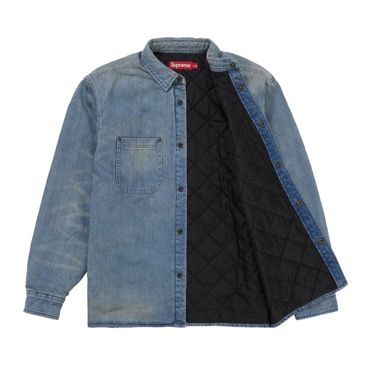 Supreme Supreme Quilted Lined Denim Snap Shirt Size US S / EU 44-46 / 1 - 5 Thumbnail